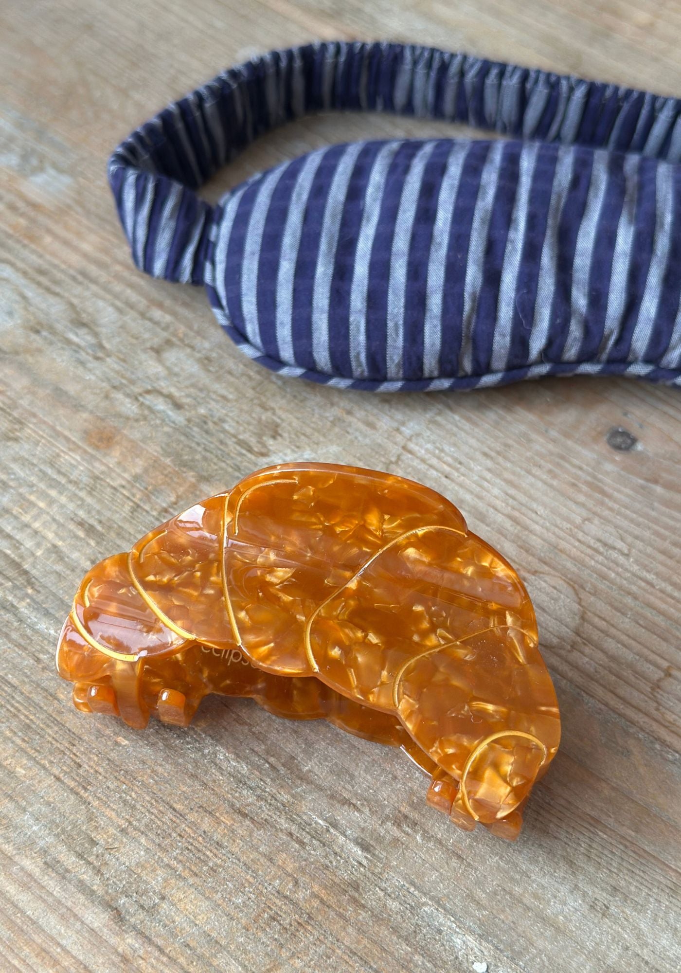 Hand Painted Croissant Hair Claw