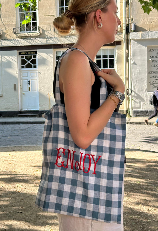 Tragetasche „Genießen Sie Gingham“