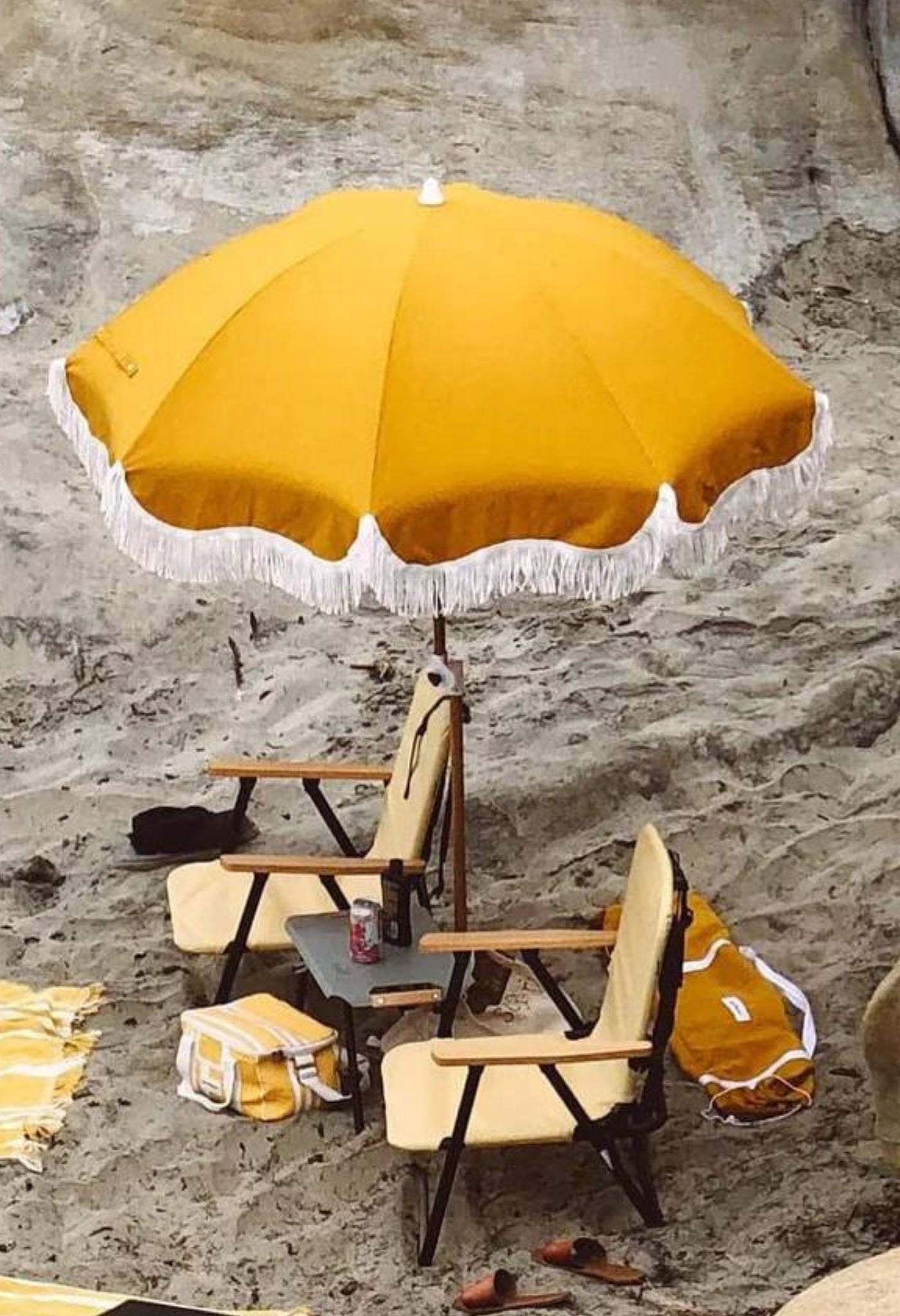 Vintage Gold Beach Parasol