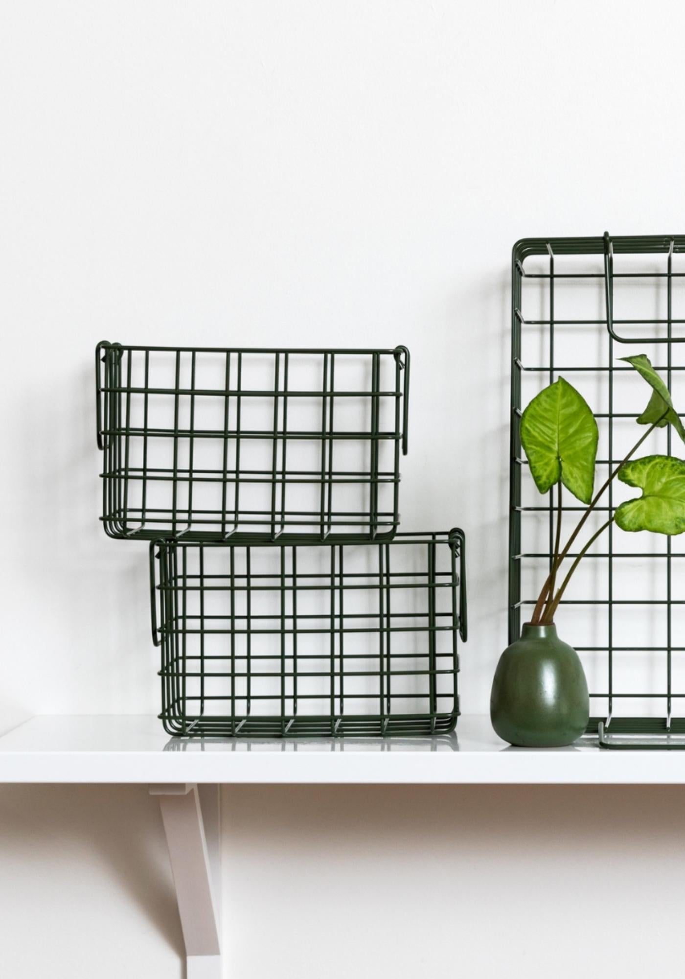 Set of Three Olive Green Baskets - by Mustard Made