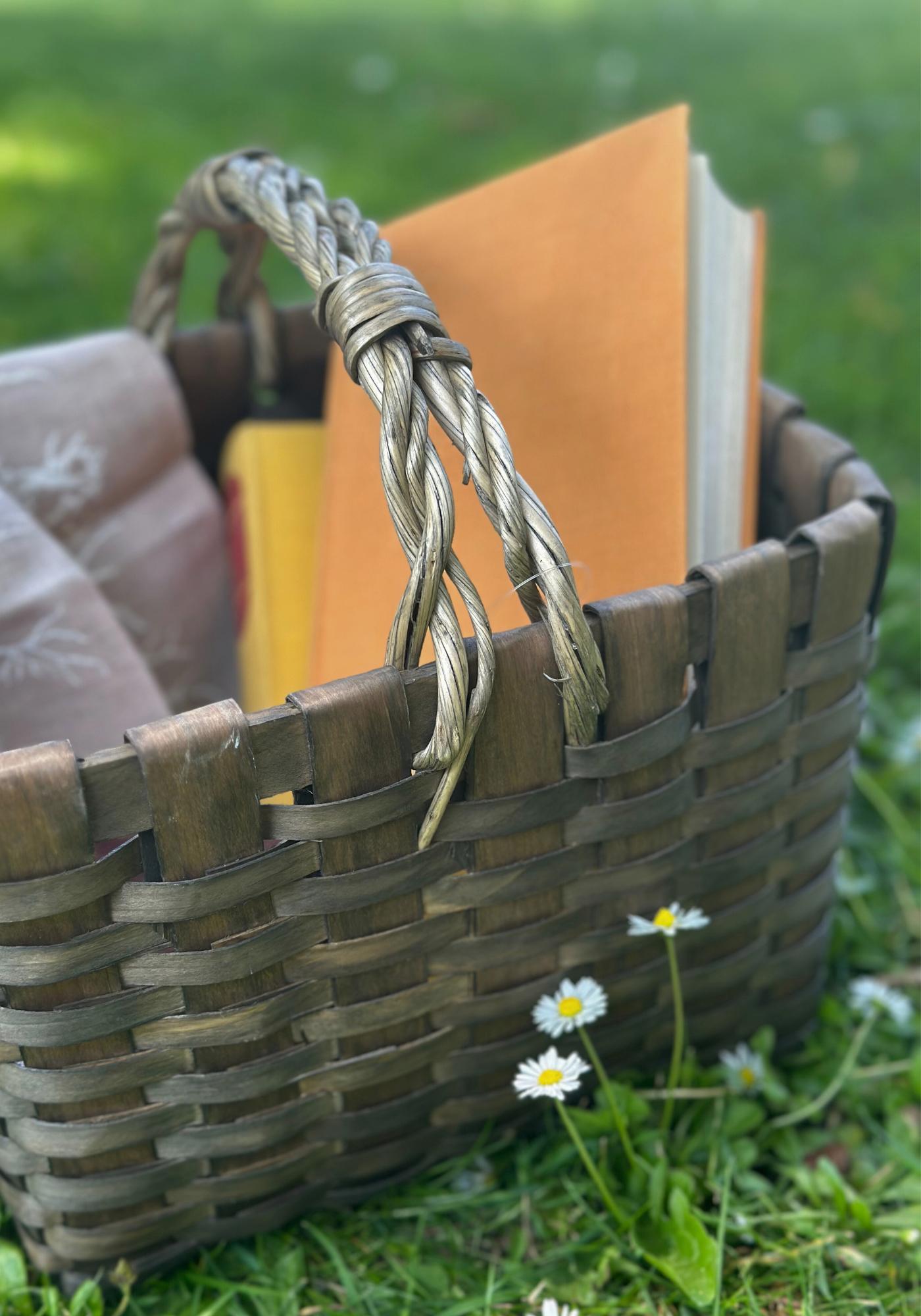 Ash Grey Woven Wood Basket