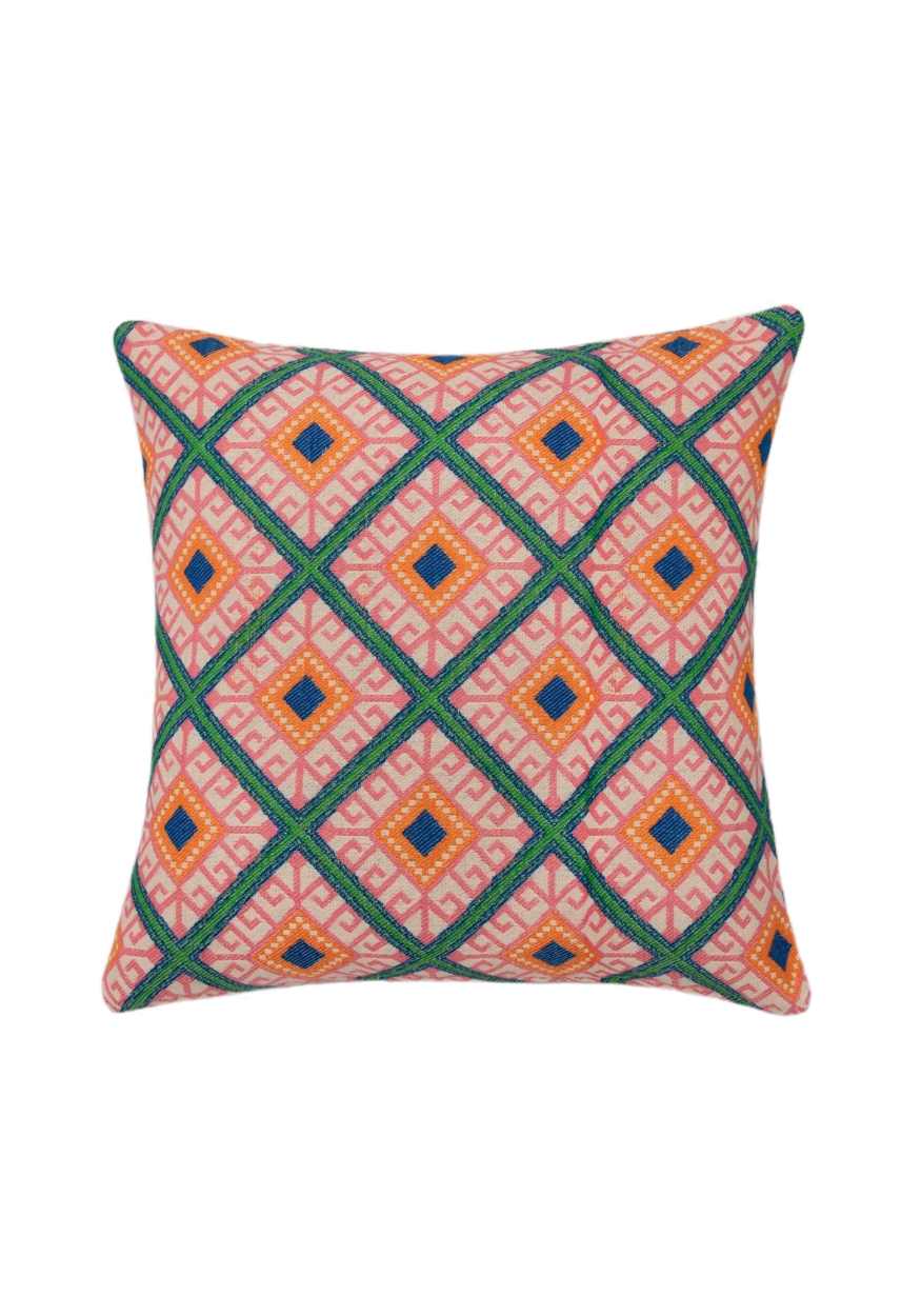 Pink Moorish Tile Print Cushion Collection
