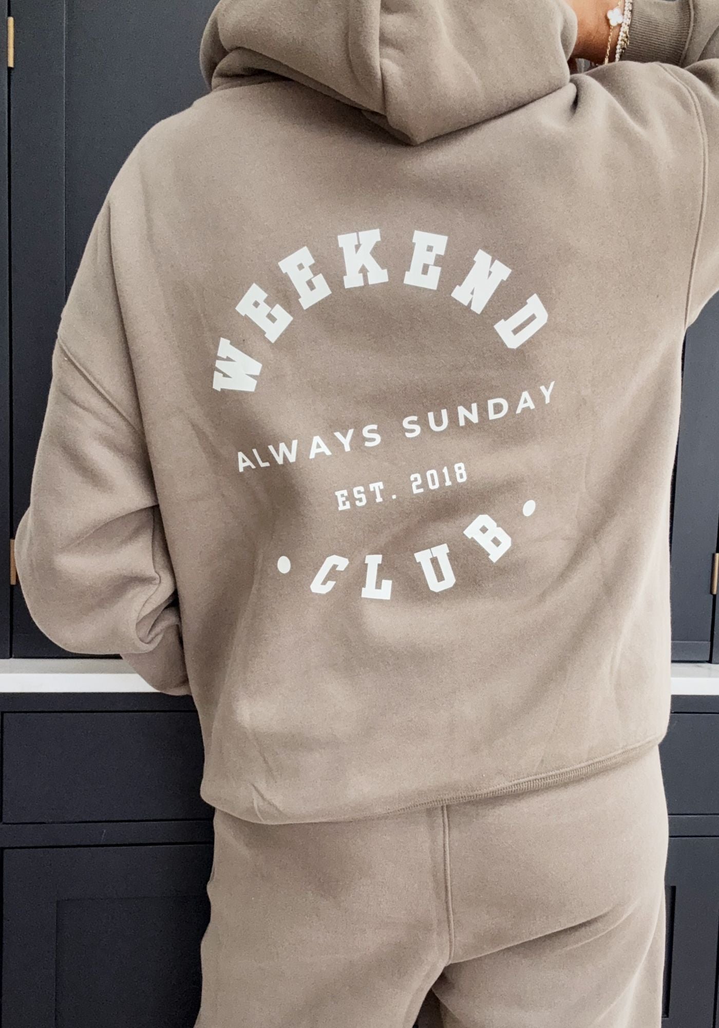 Oat Latte Weekend Club Hooded Sweater
