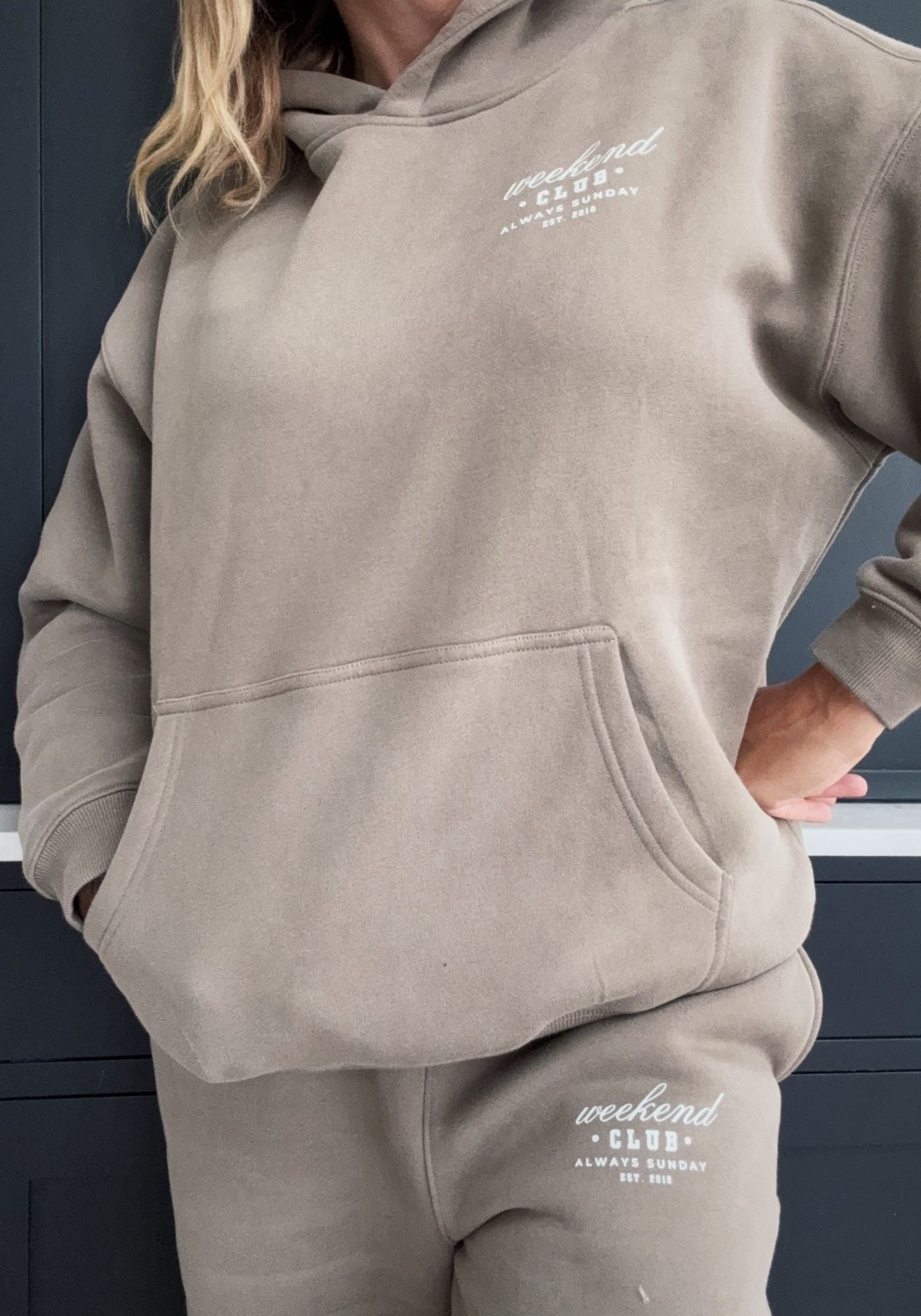 Oat Latte Weekend Club Hooded Sweater