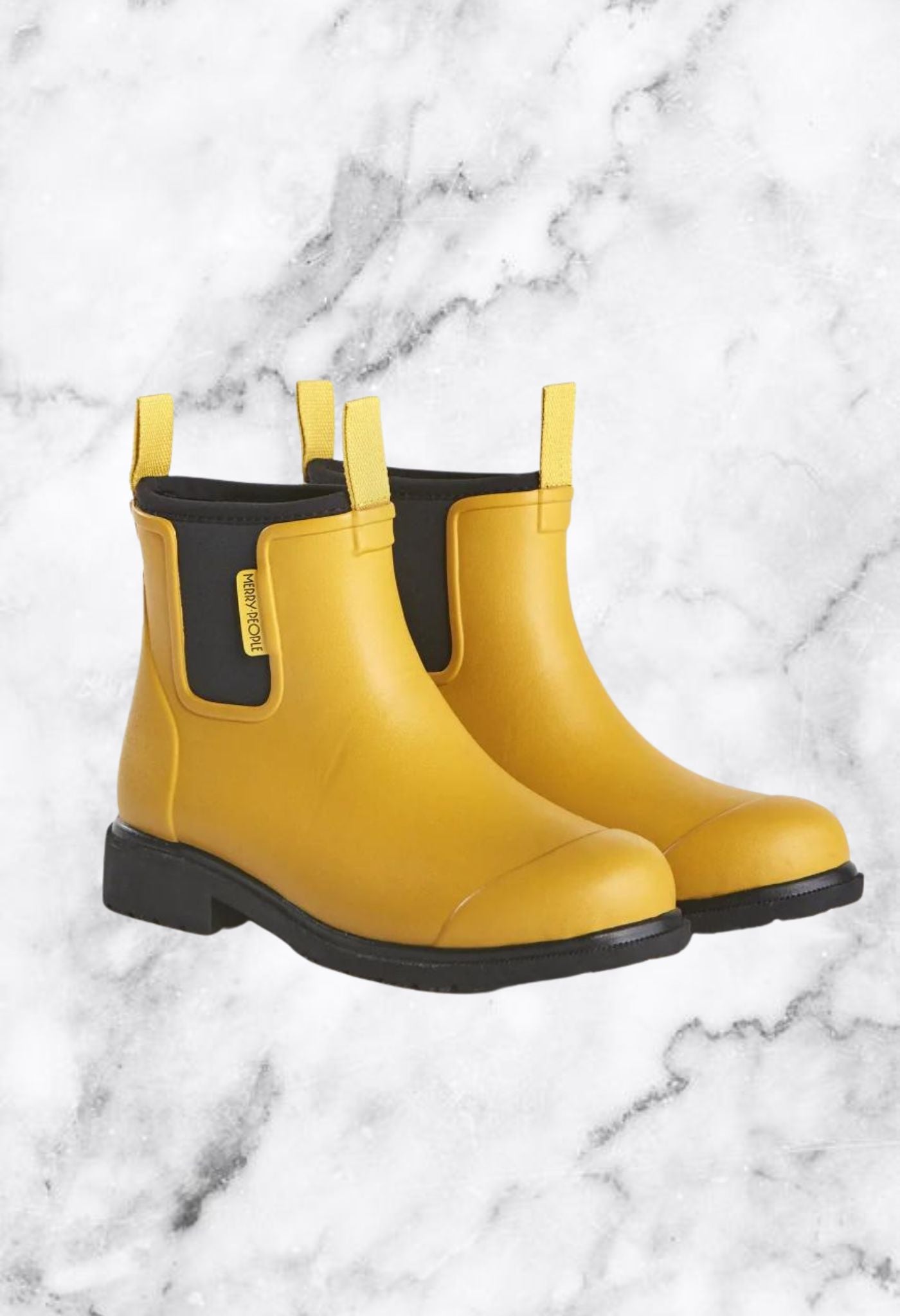Merry People Bobbi Boot in Mustard Yellow & Black