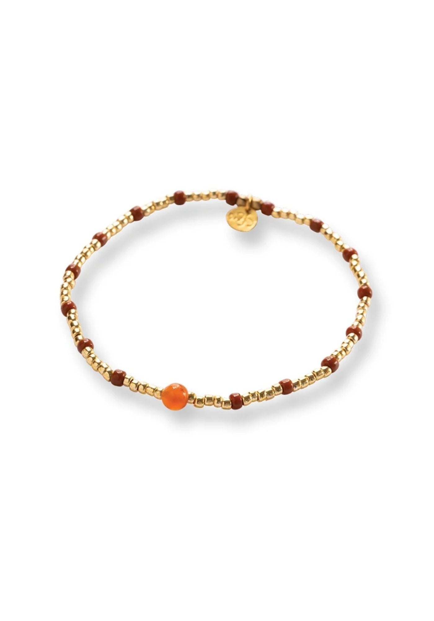 Carnelian Glass Beaded Bracelet
