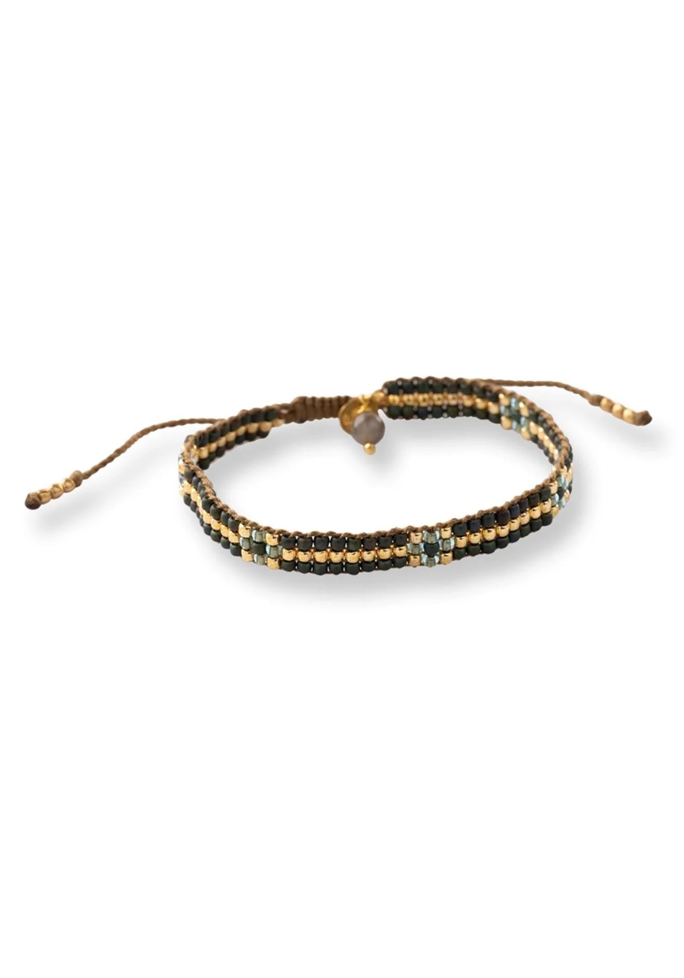 Labradorite Woven Beaded Bracelet