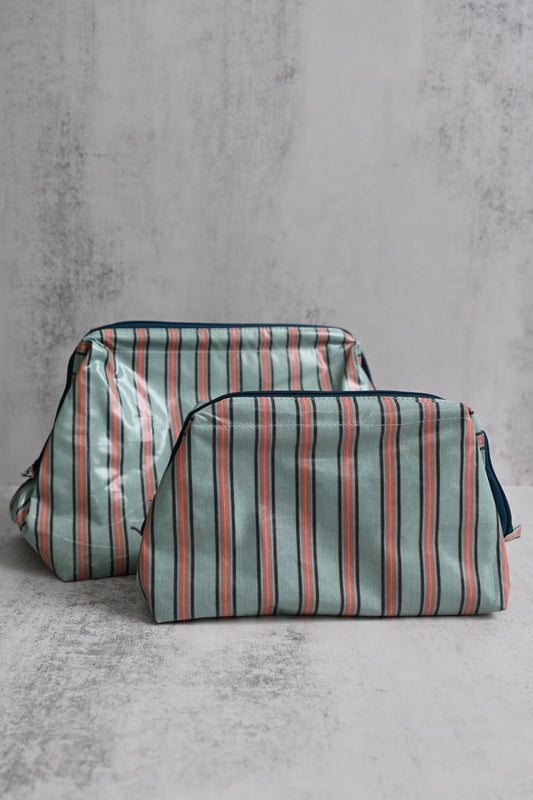 Blue and Pink Striped Wash Bags