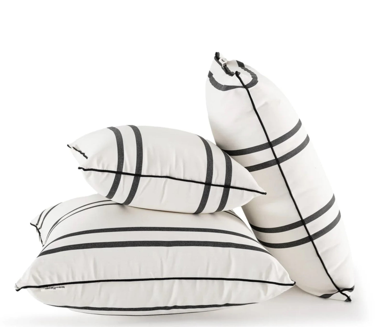 Coussins intérieurs/extérieurs à rayures noires