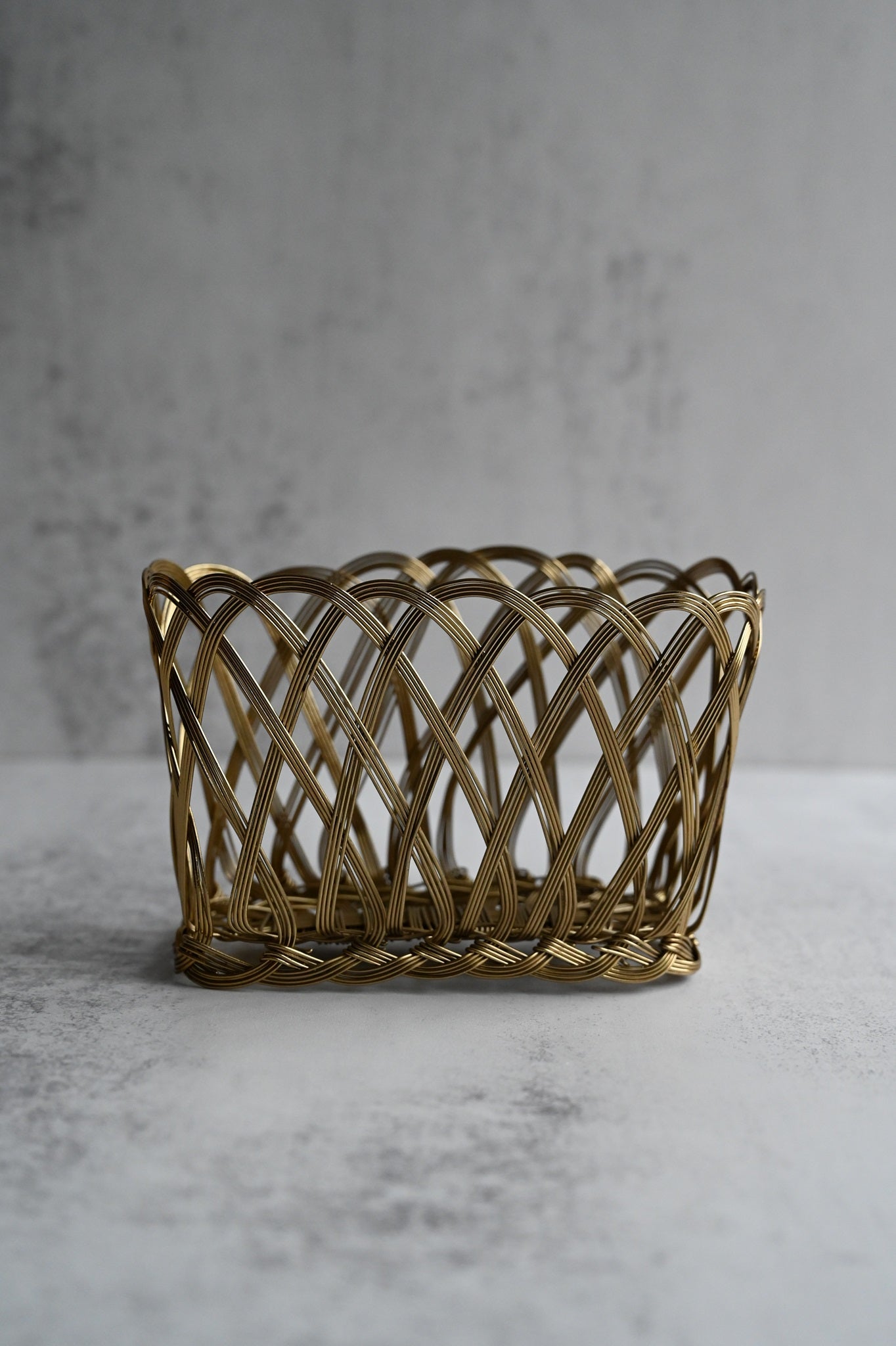 Rectangular Gold Wire Woven Baskets