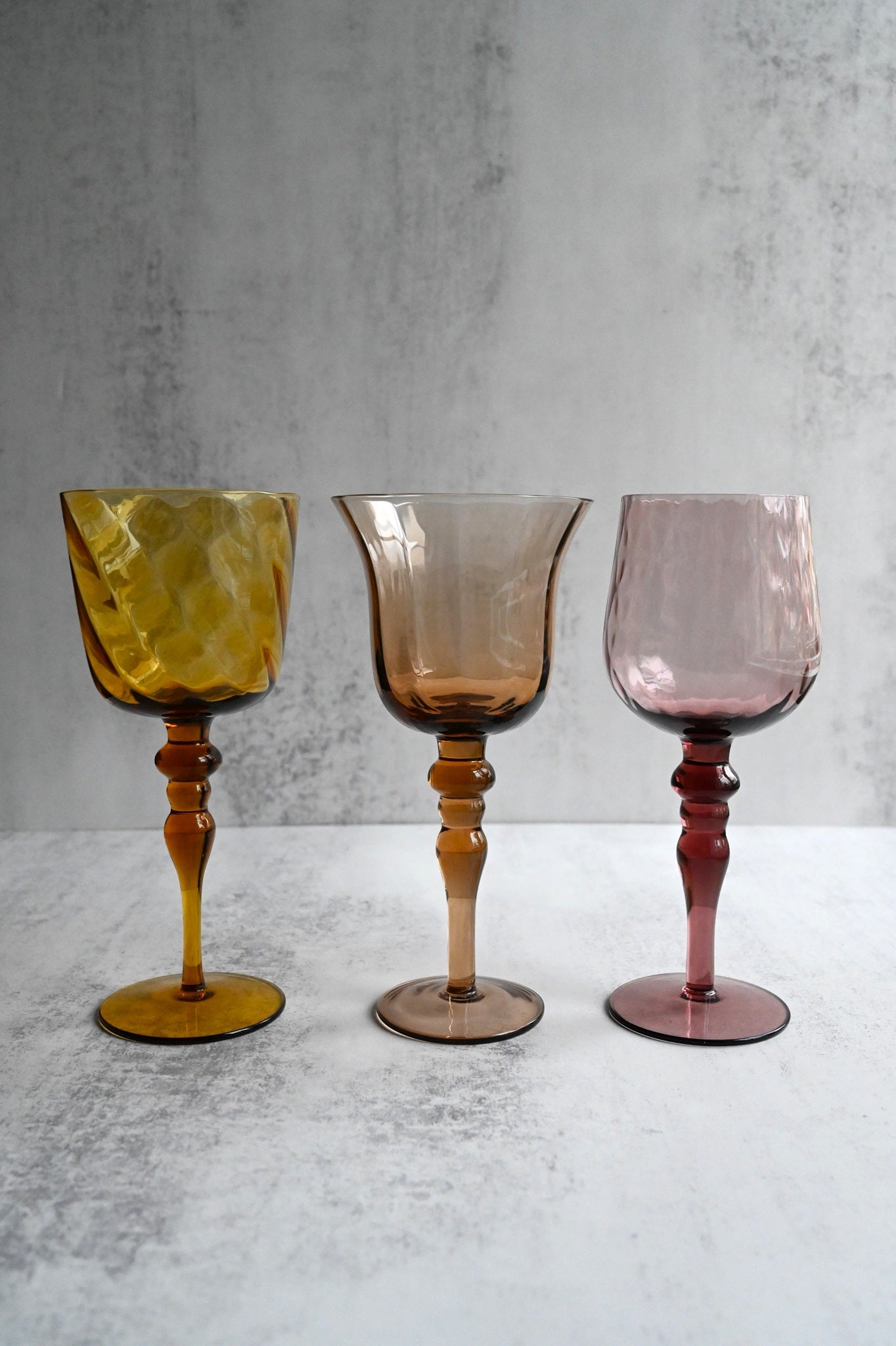 Set of Six Art Nouveau Wine Goblets