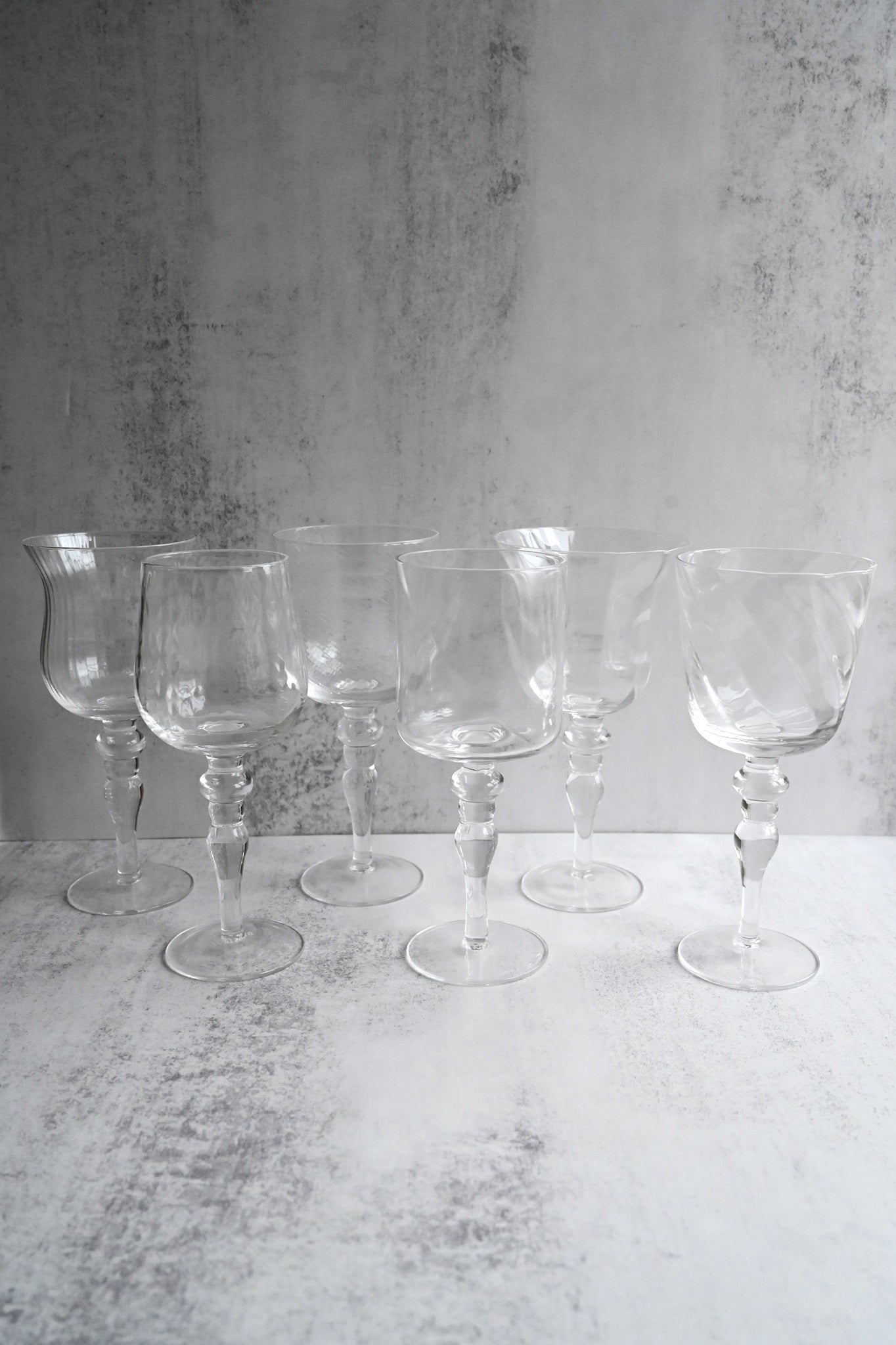 Set of Six Art Nouveau Wine Goblets