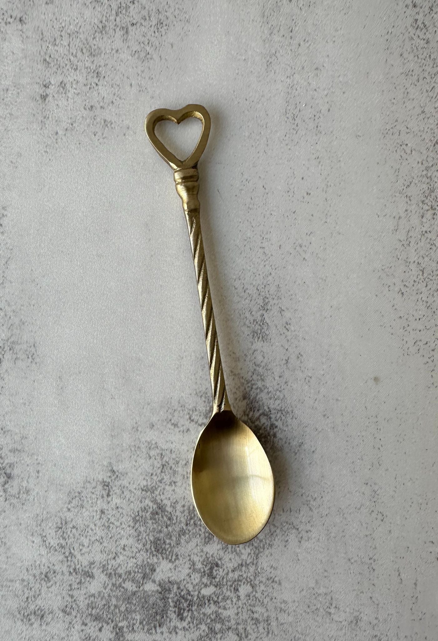 Brushed Gold Heart Spoon