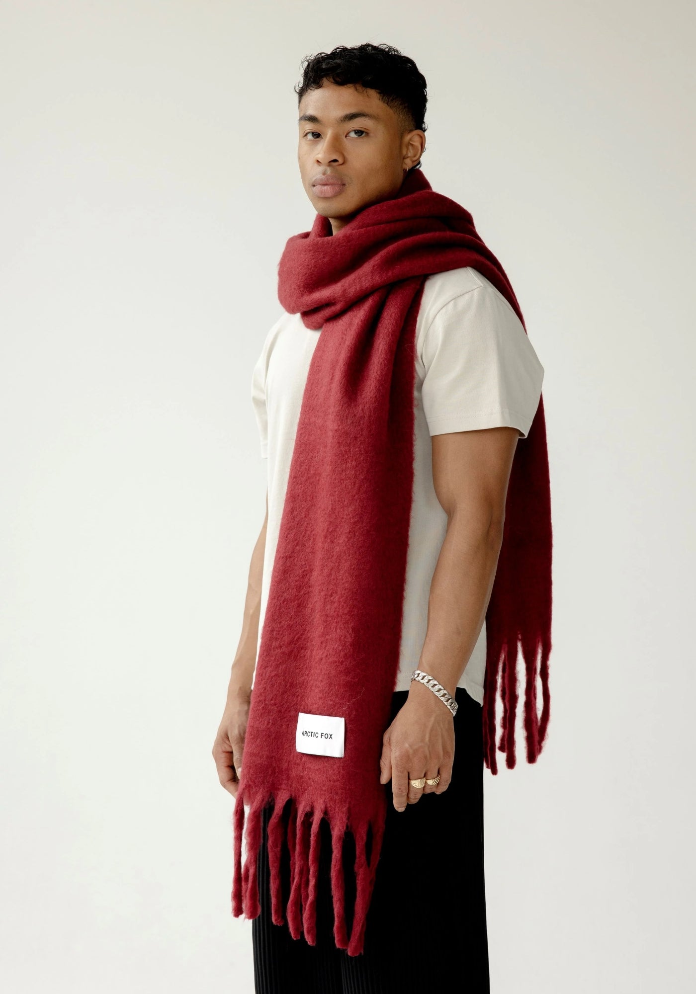 Cranberry Red Brushed Scarf by Arctic Fox