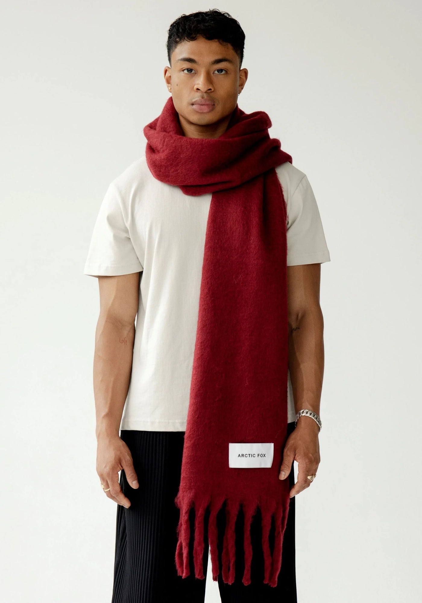 Cranberry Red Brushed Scarf by Arctic Fox