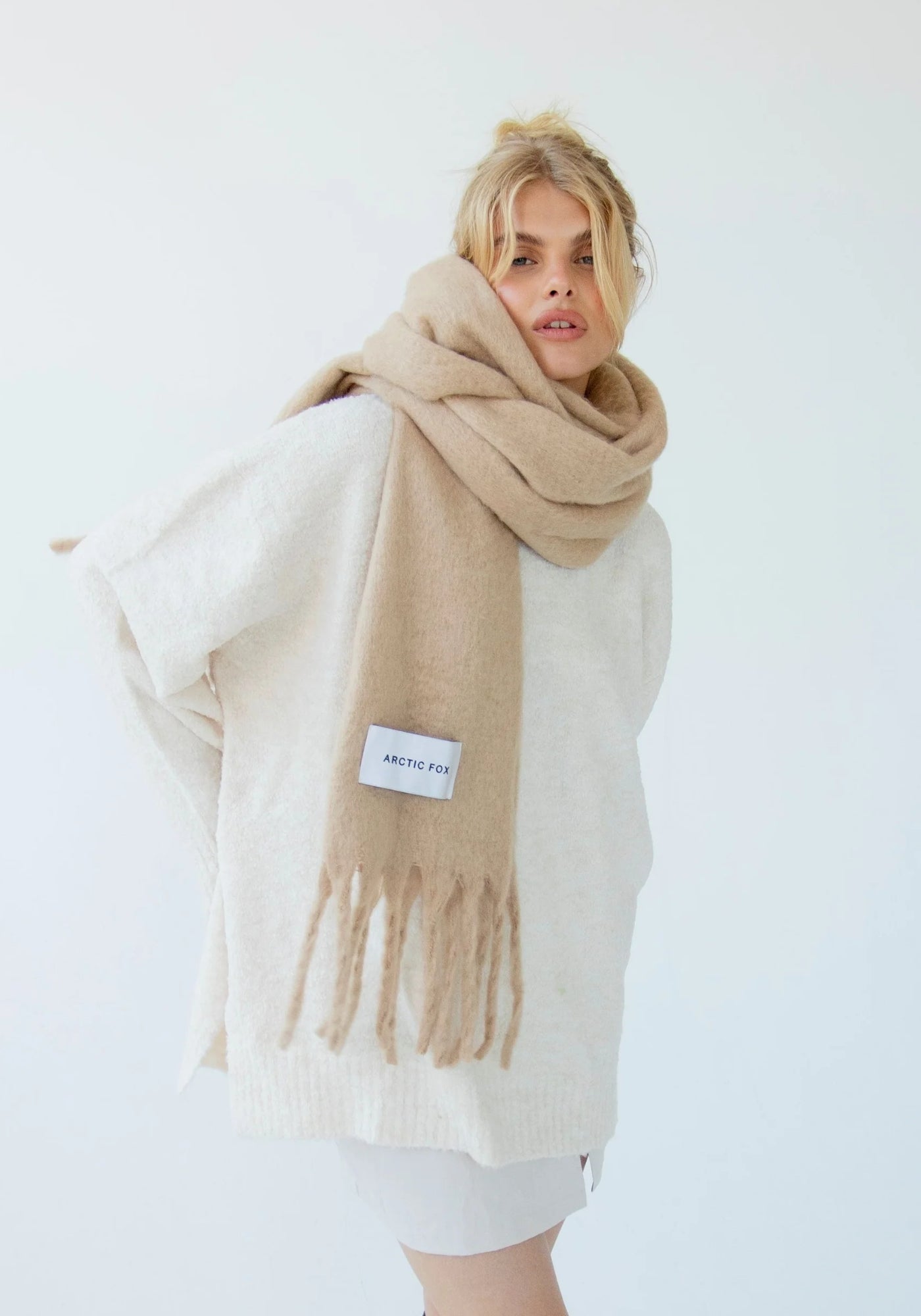 Warm Sand Brushed Wool Scarf by Arctic Fox