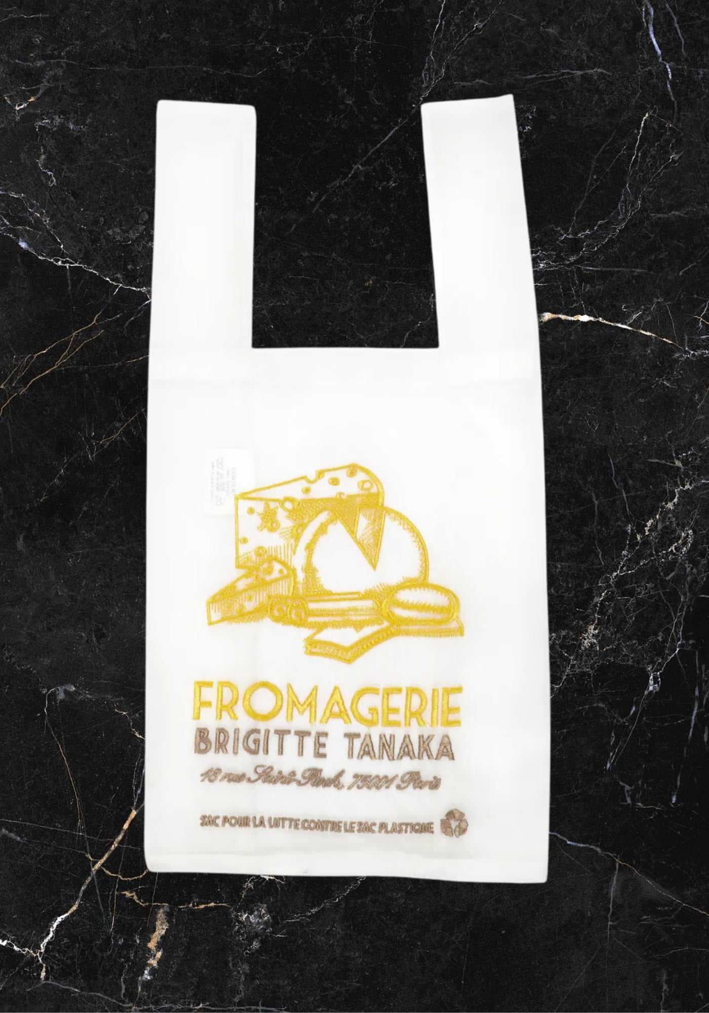 Tragetasche aus Organza mit Stickerei „Fromagerie“
