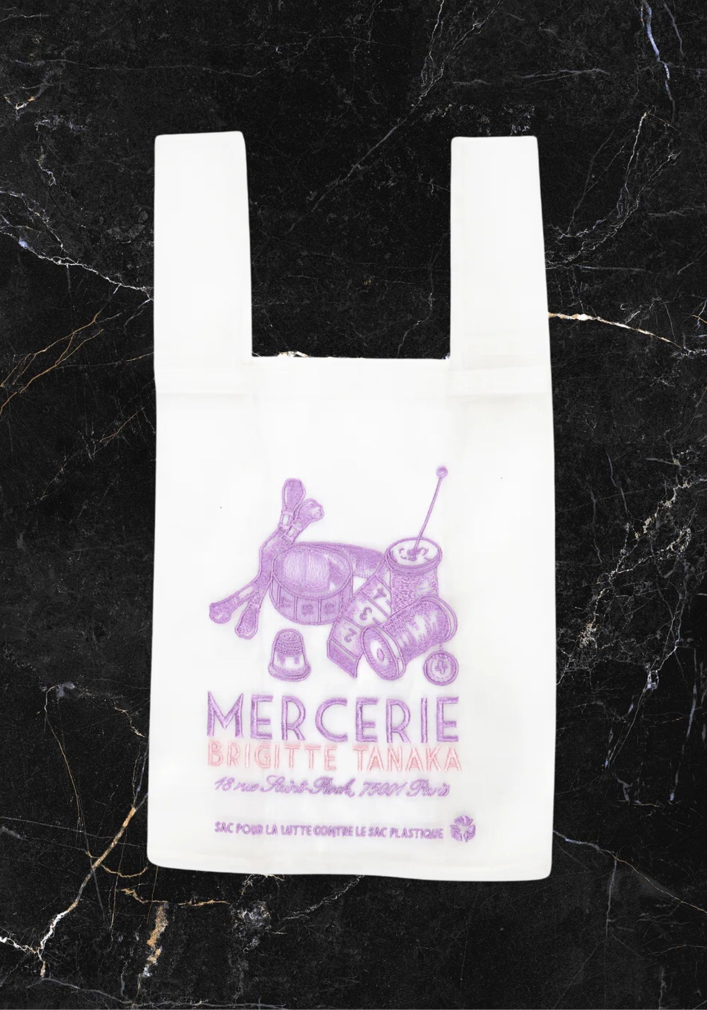 Kurzwaren – bestickte Organza-Tragetasche