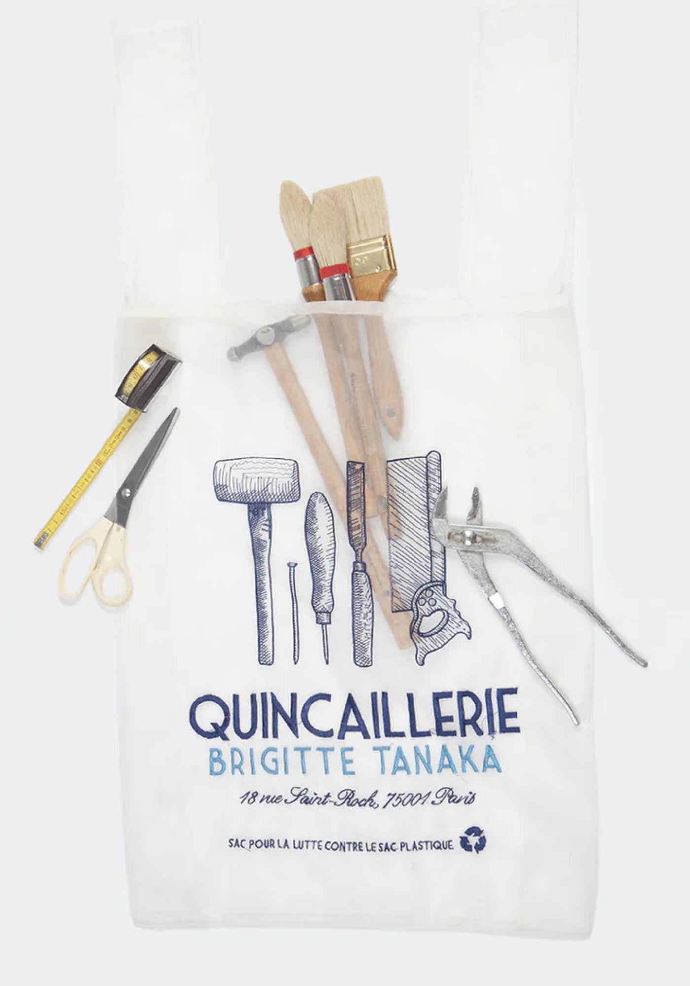 Tote Bag aus Organza mit Stickereien