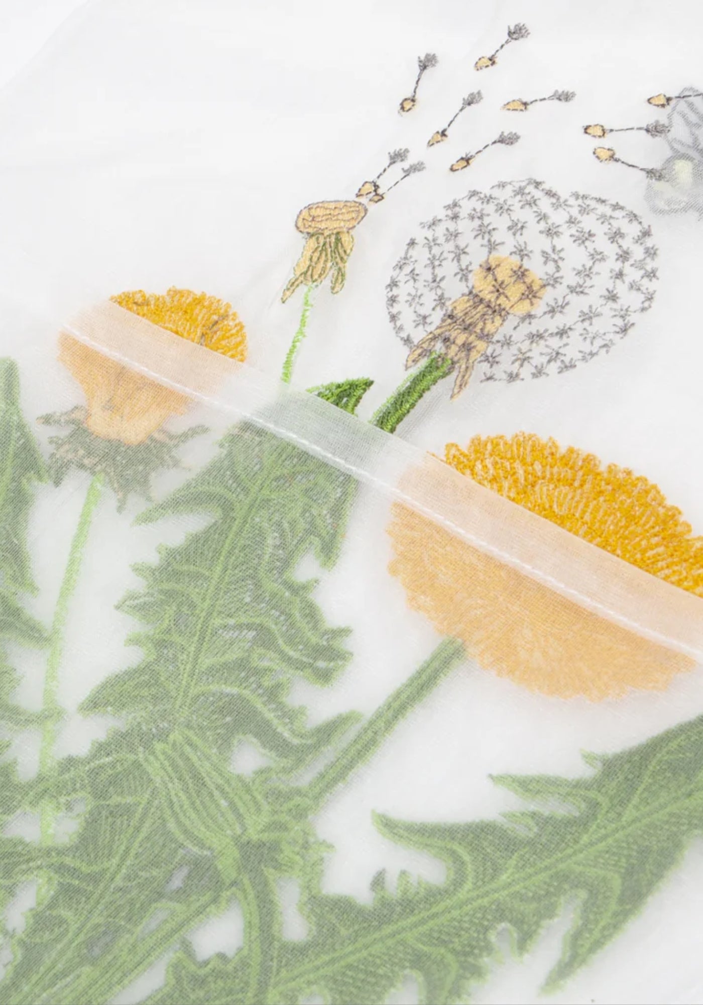 Organza-Einkaufstasche mit Löwenzahn-Stickerei