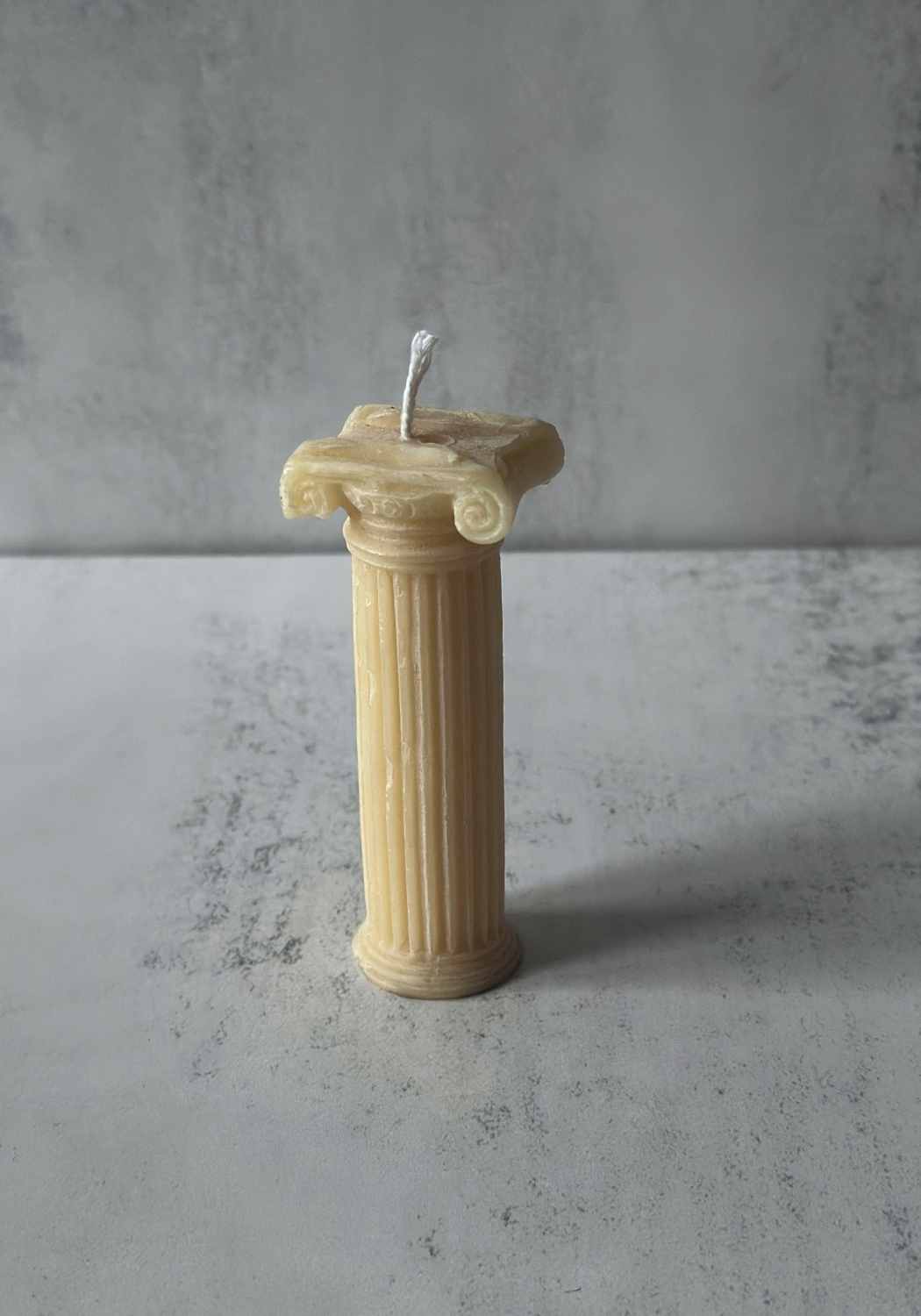 Small Natural Roman Pillar Candle