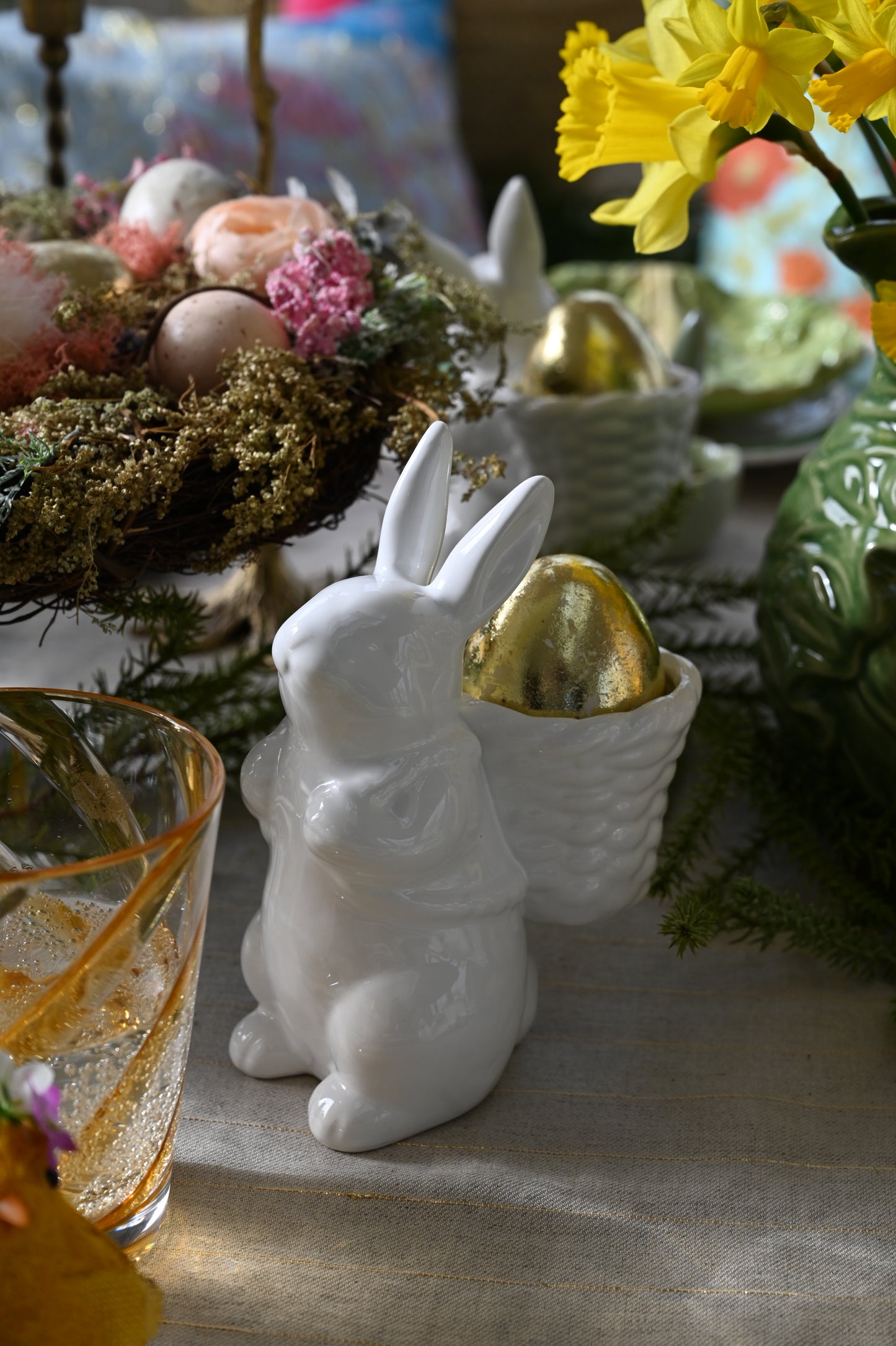 Small White Porcelain Easter Bunny Decoration