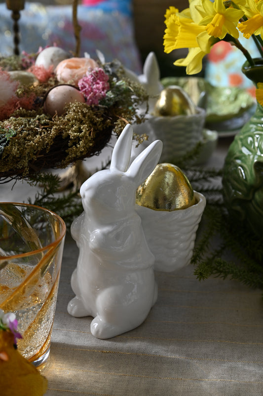 Small White Porcelain Easter Bunny Decoration