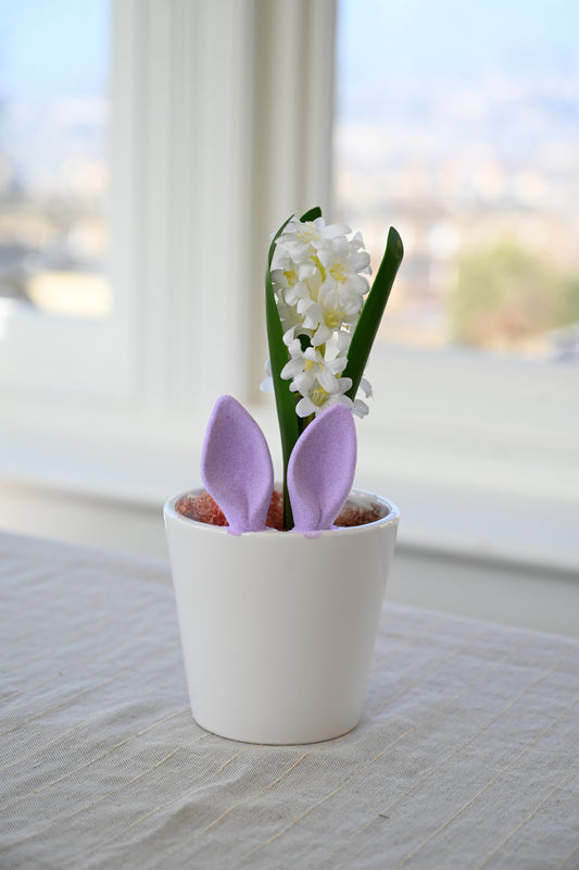 Purple Bunny Ears Ceramic Plant Pot