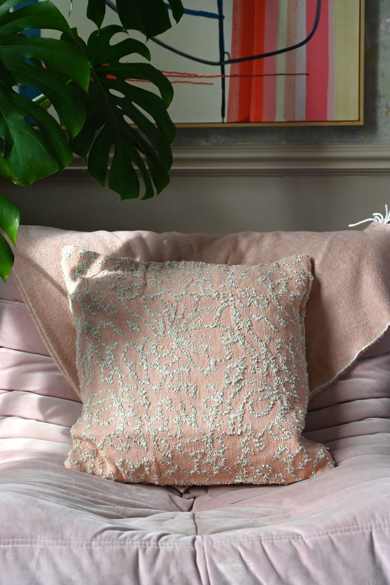 Pink Squiggle Stitch Cushion Collection