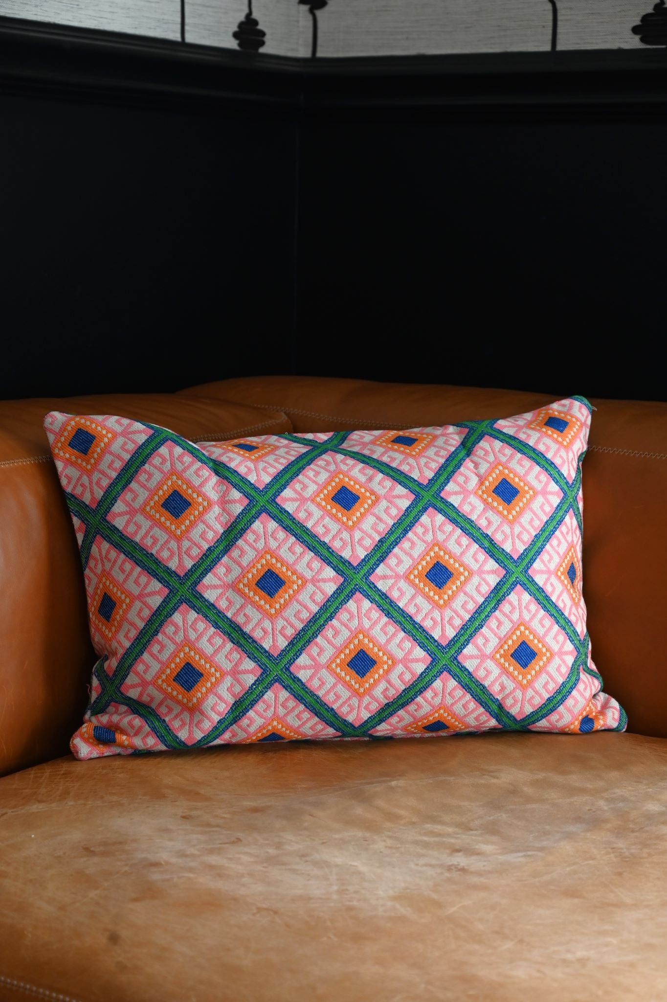 Pink Moorish Tile Print Cushion Collection