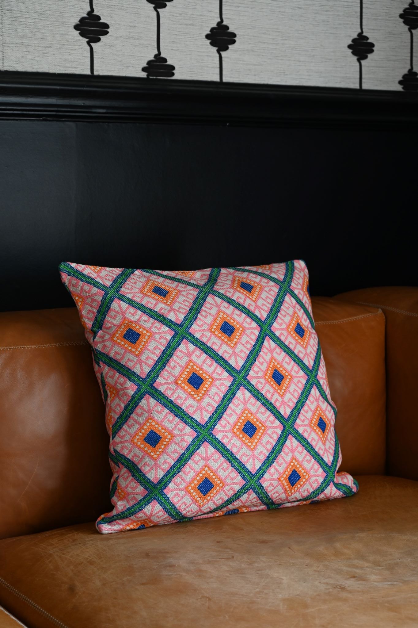 Pink Moorish Tile Print Cushion Collection