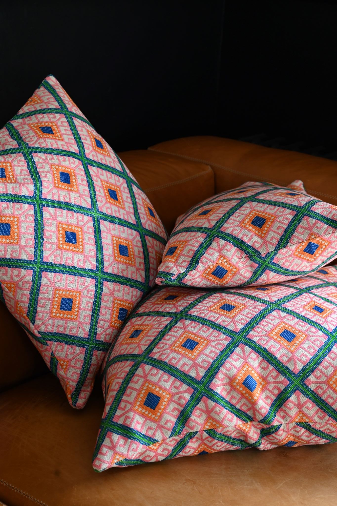 Pink Moorish Tile Print Cushion Collection