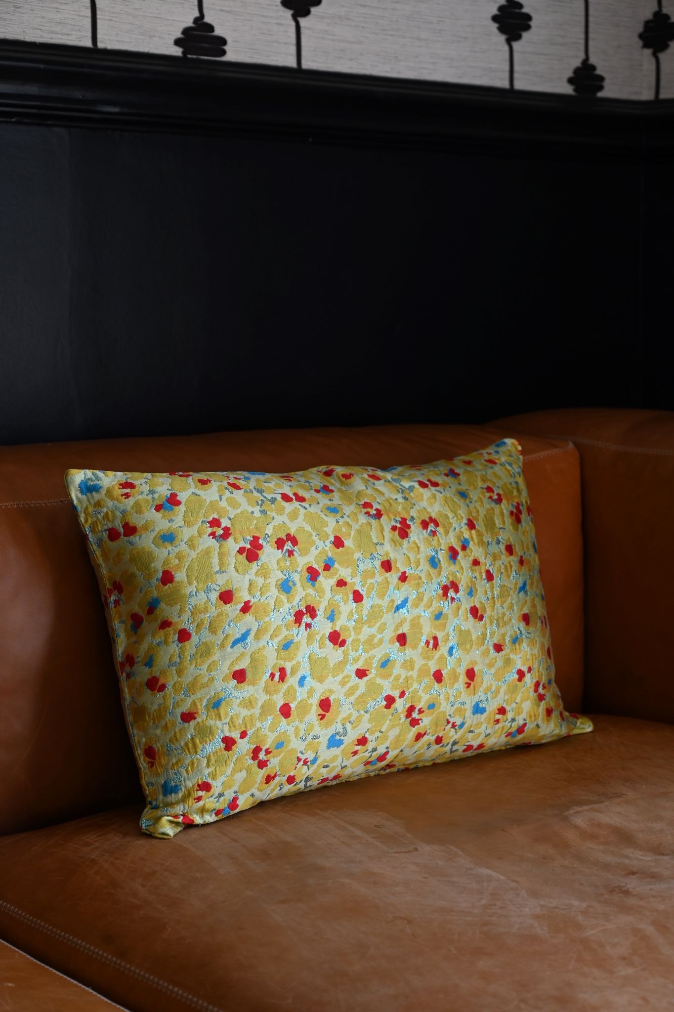 Acid Yellow and Red Leopard Print Cushion Collection