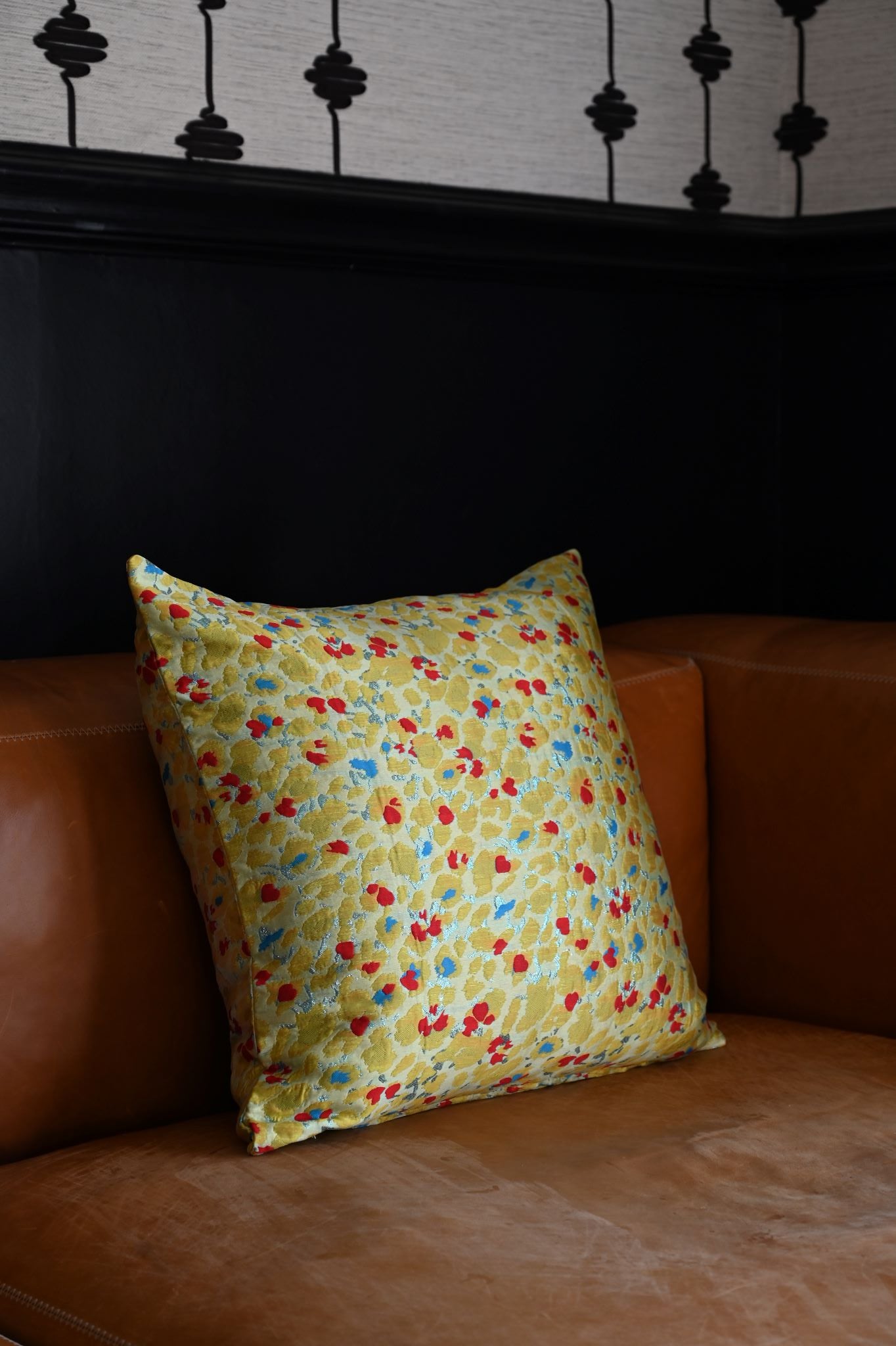 Acid Yellow and Red Leopard Print Cushion Collection