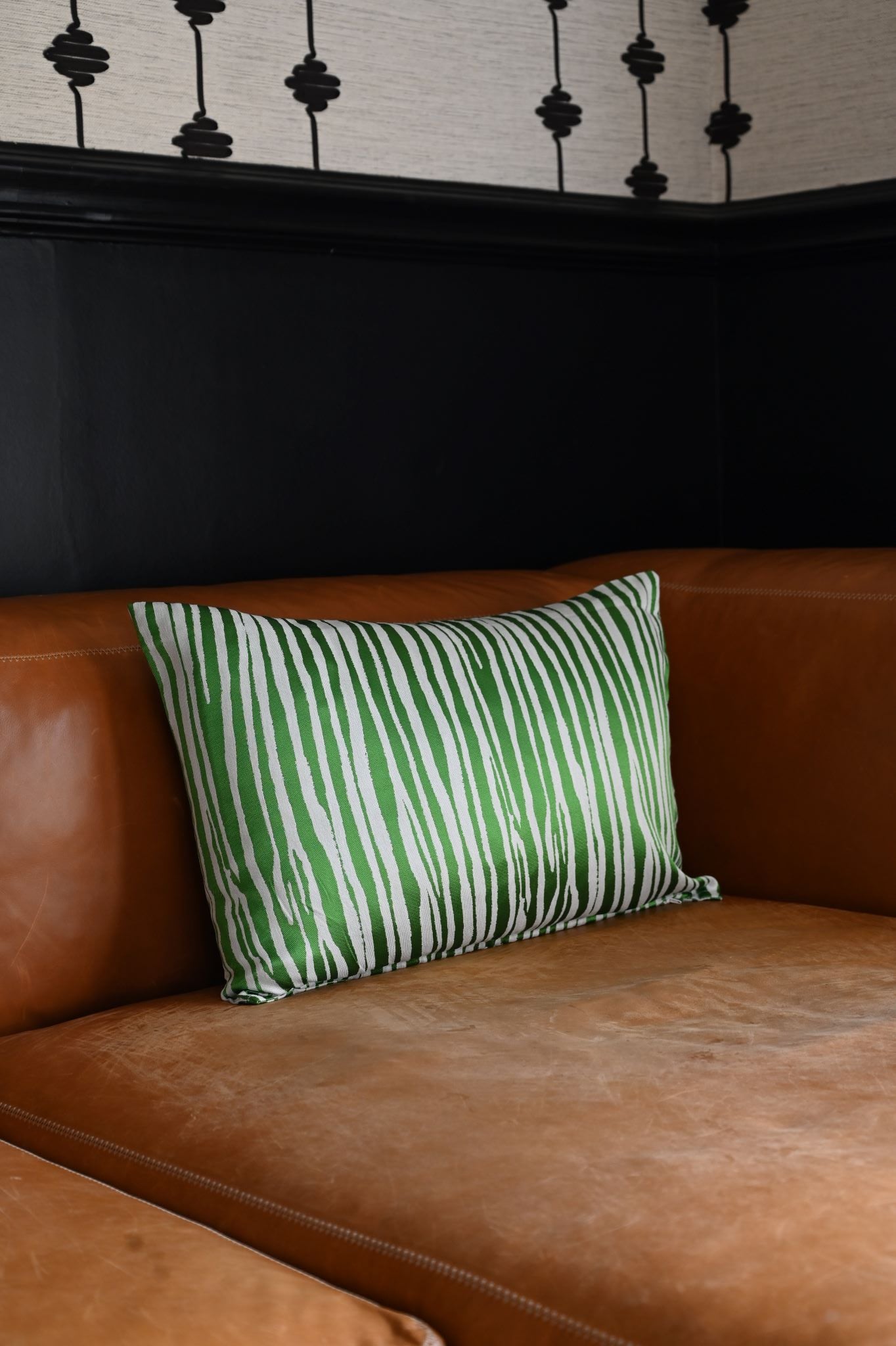Green Zebra Stripe Cushion Collection