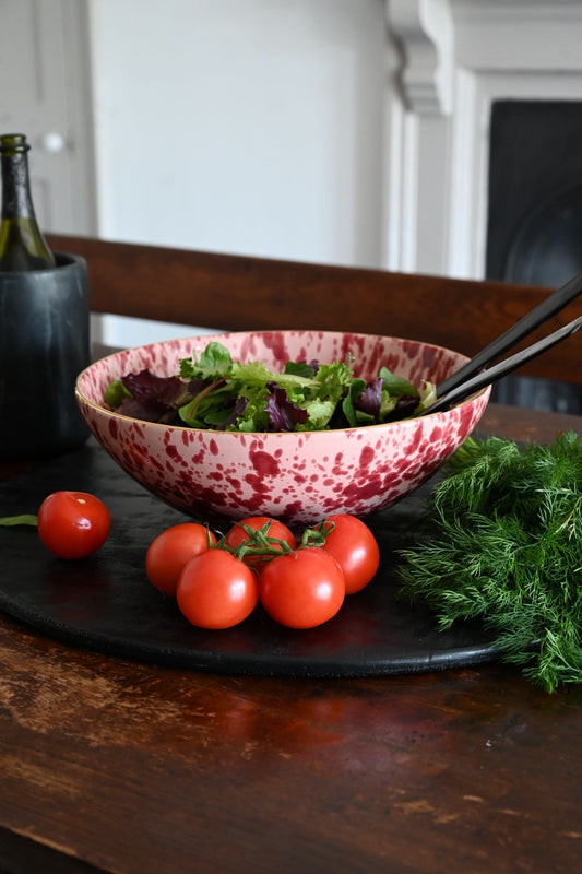 Pink Hand Painted Large Ceramic Bowl