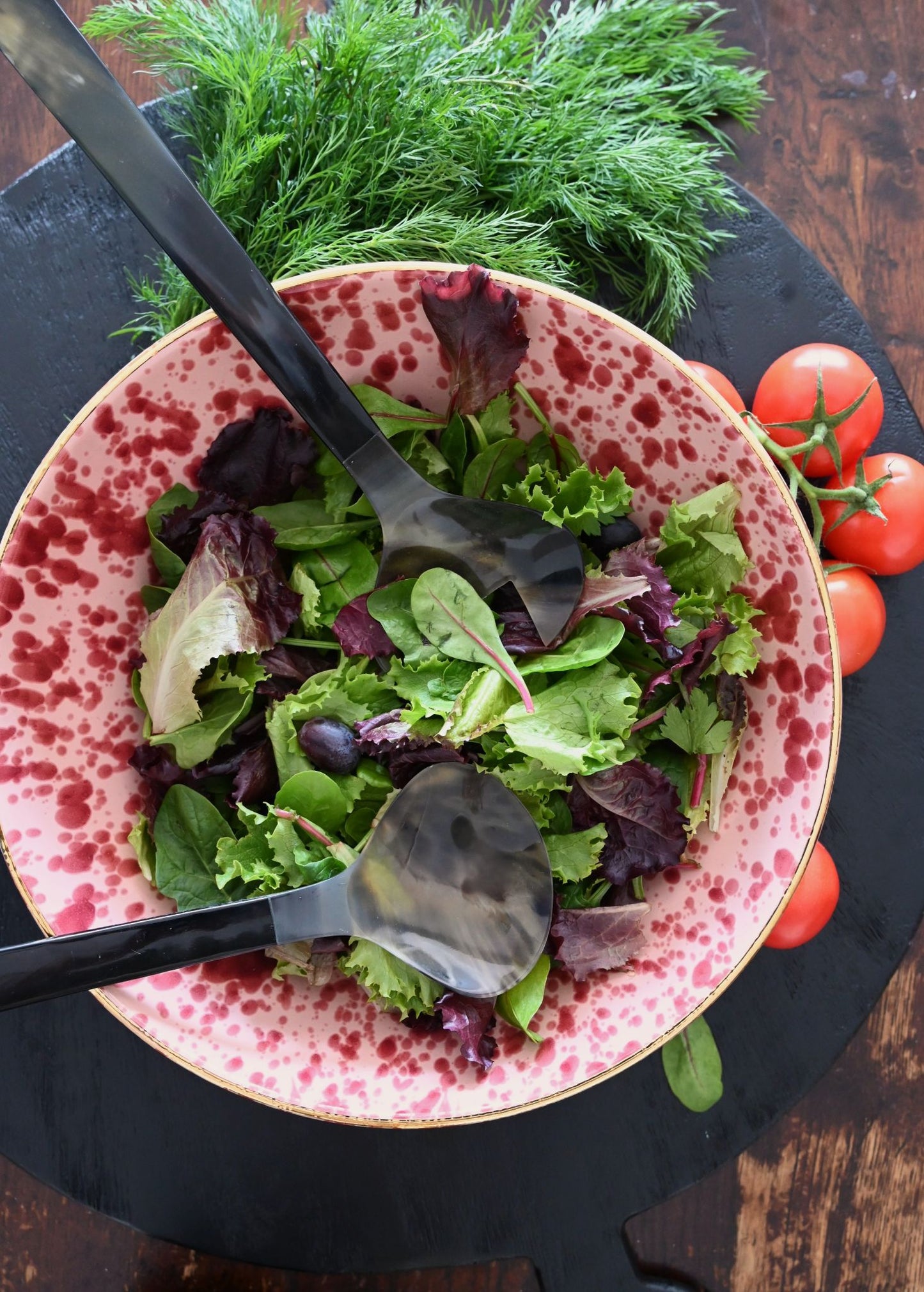 Pink Hand Painted Large Ceramic Bowl