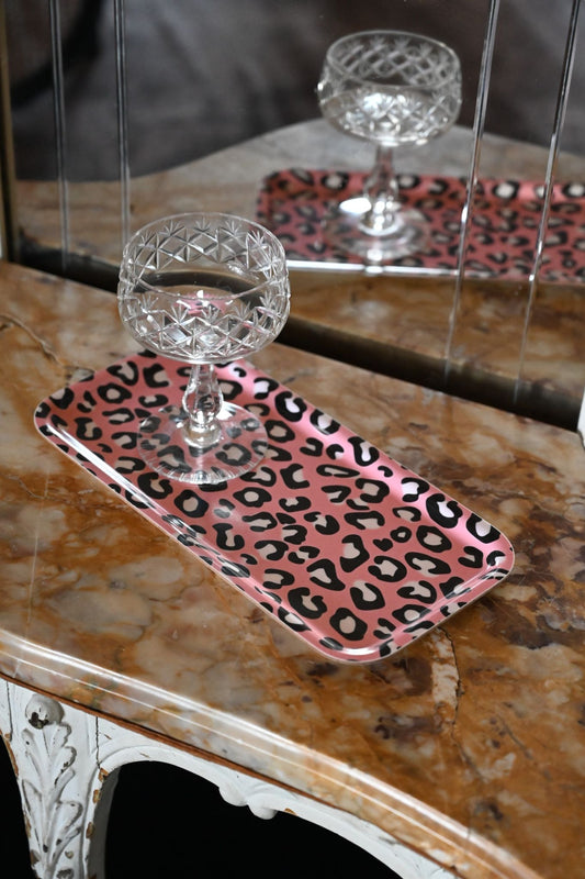 Pink Leopard Print Tray