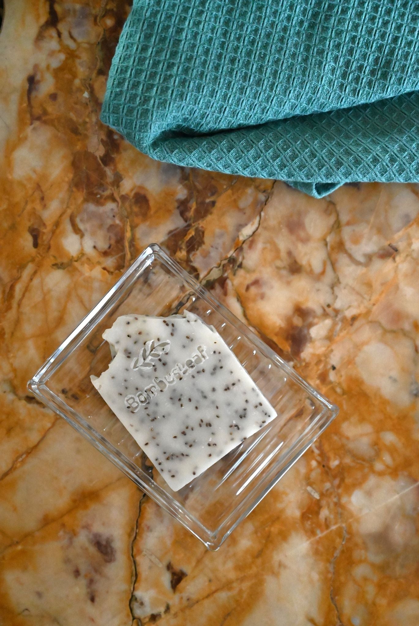 Porte-savon en verre transparent