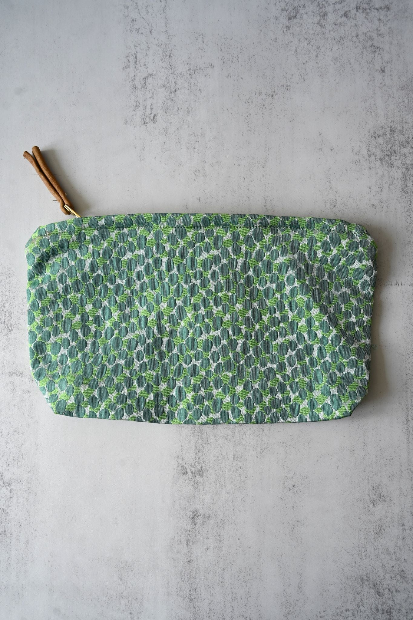 Large Green Dotted Pouch