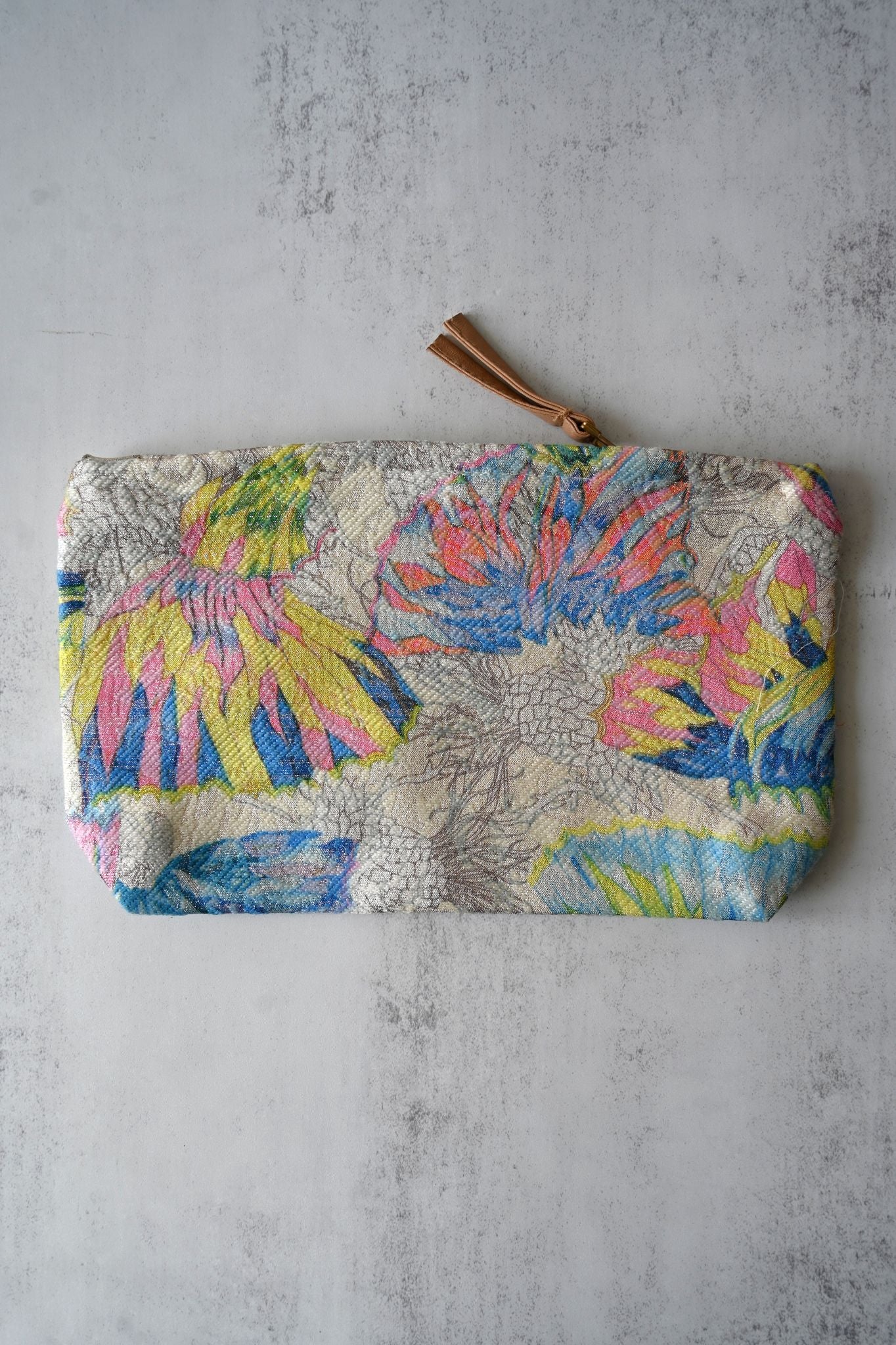 Large Multicoloured Floral Pouch