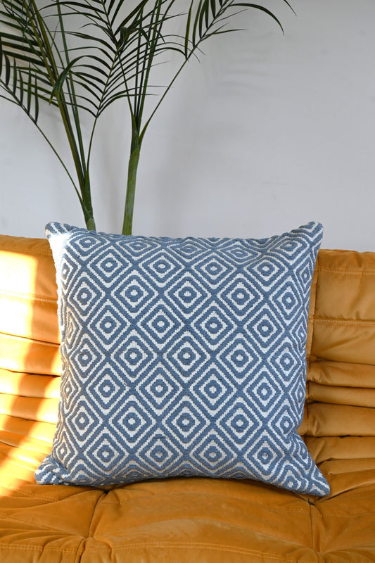 Woven Blue Diamond Cushion Collection