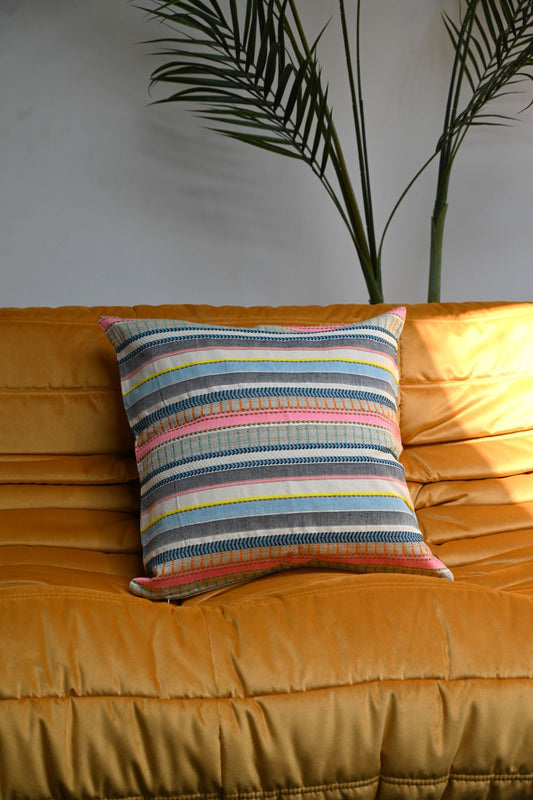 Woven Multicoloured Stripe Cushion Collection