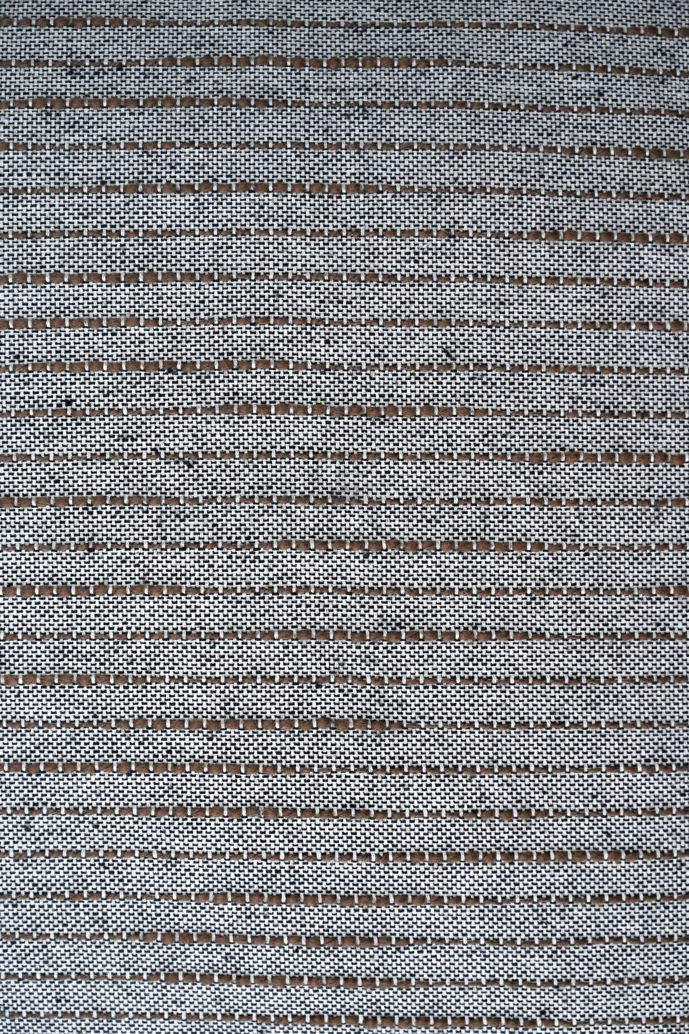 Natural and Brown French Stripe Square Cushion