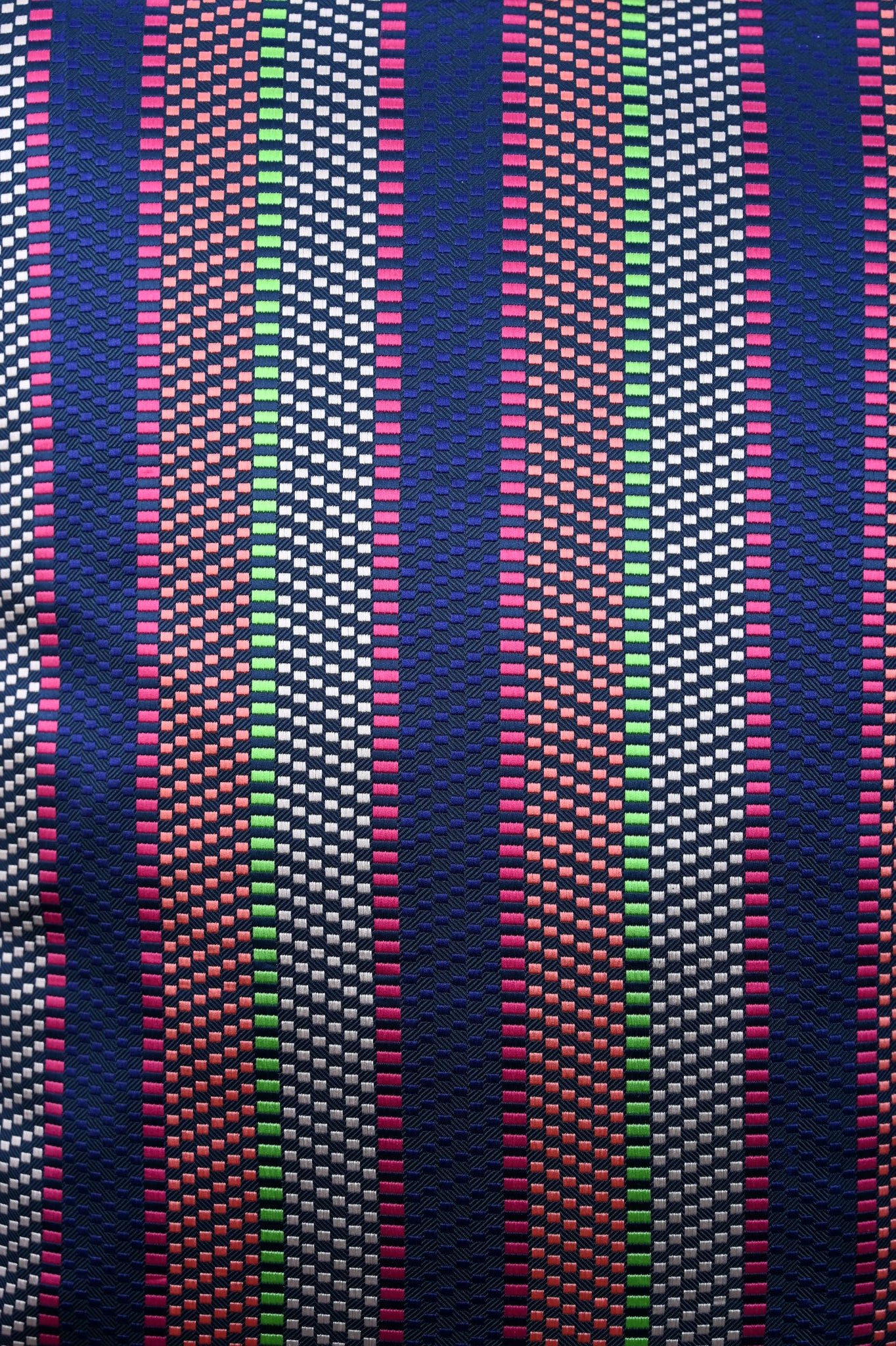 Navy Checkered Stripe Rectangular Cushion