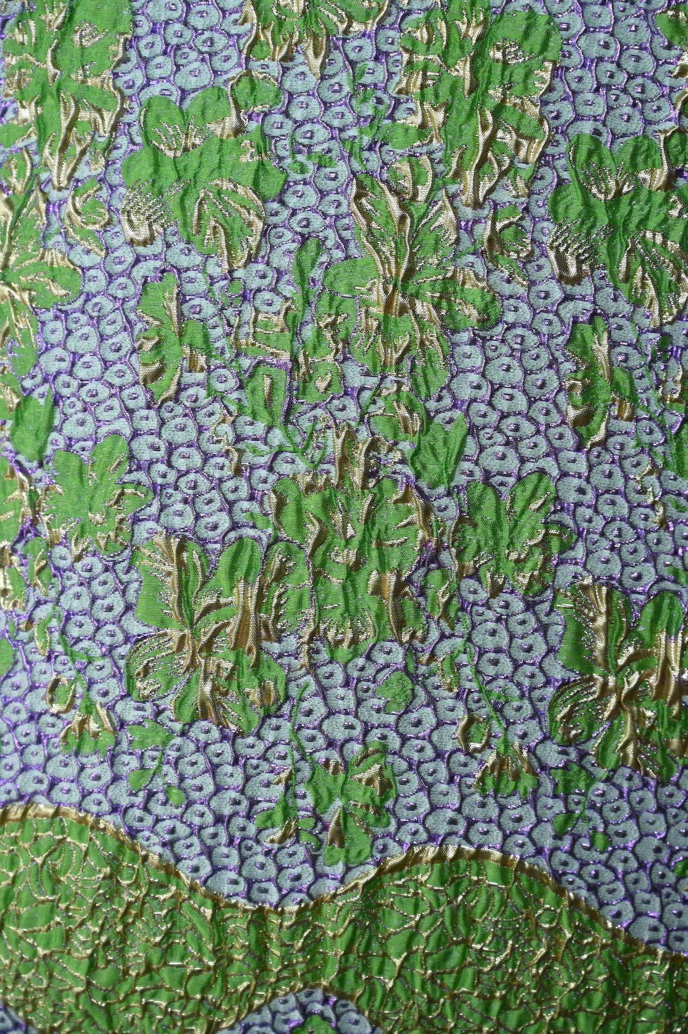 Green and Purple Lace Floral Rectangular Cushion