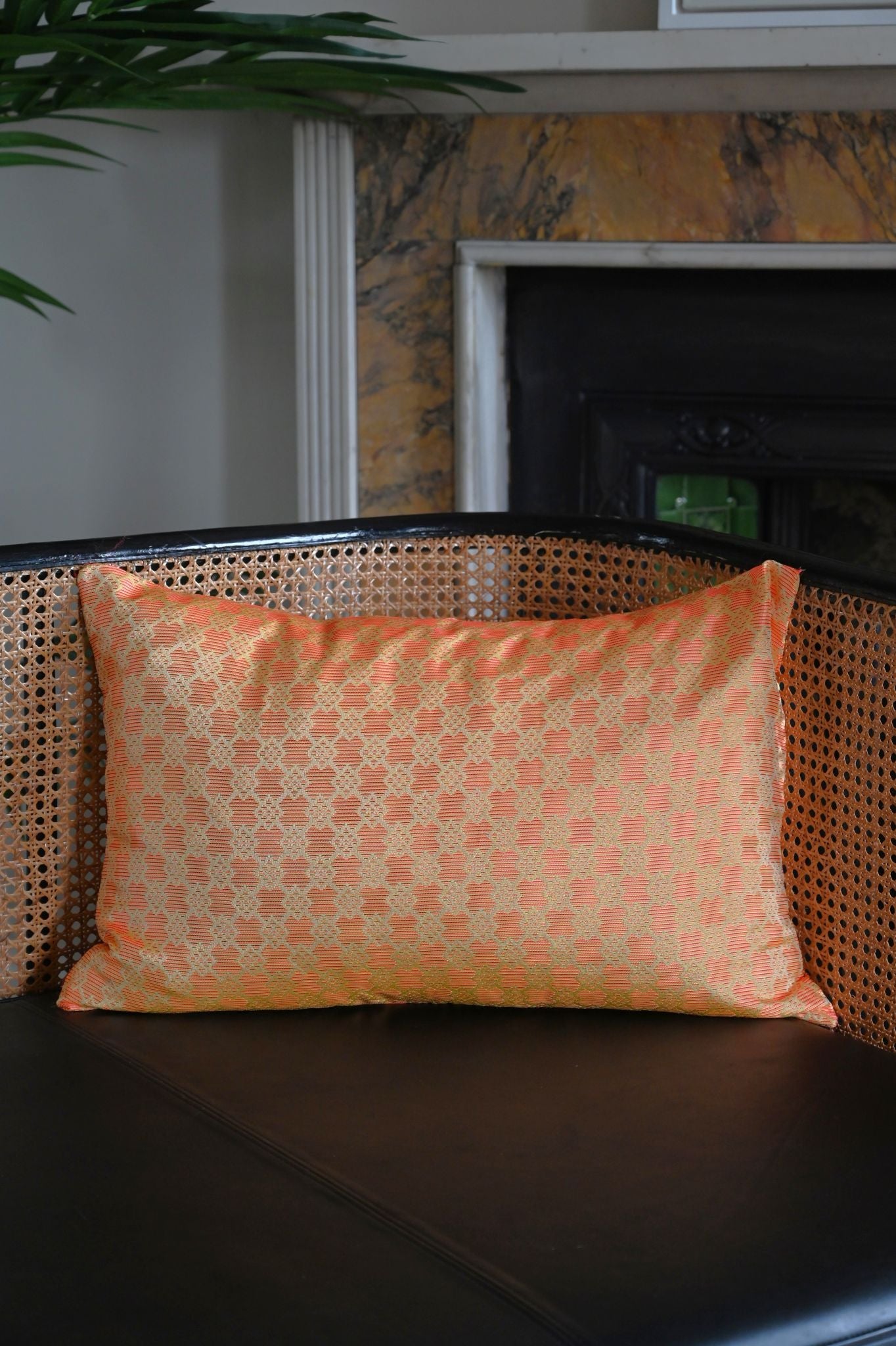 Orange Harlequin Diamond Cushion Collection