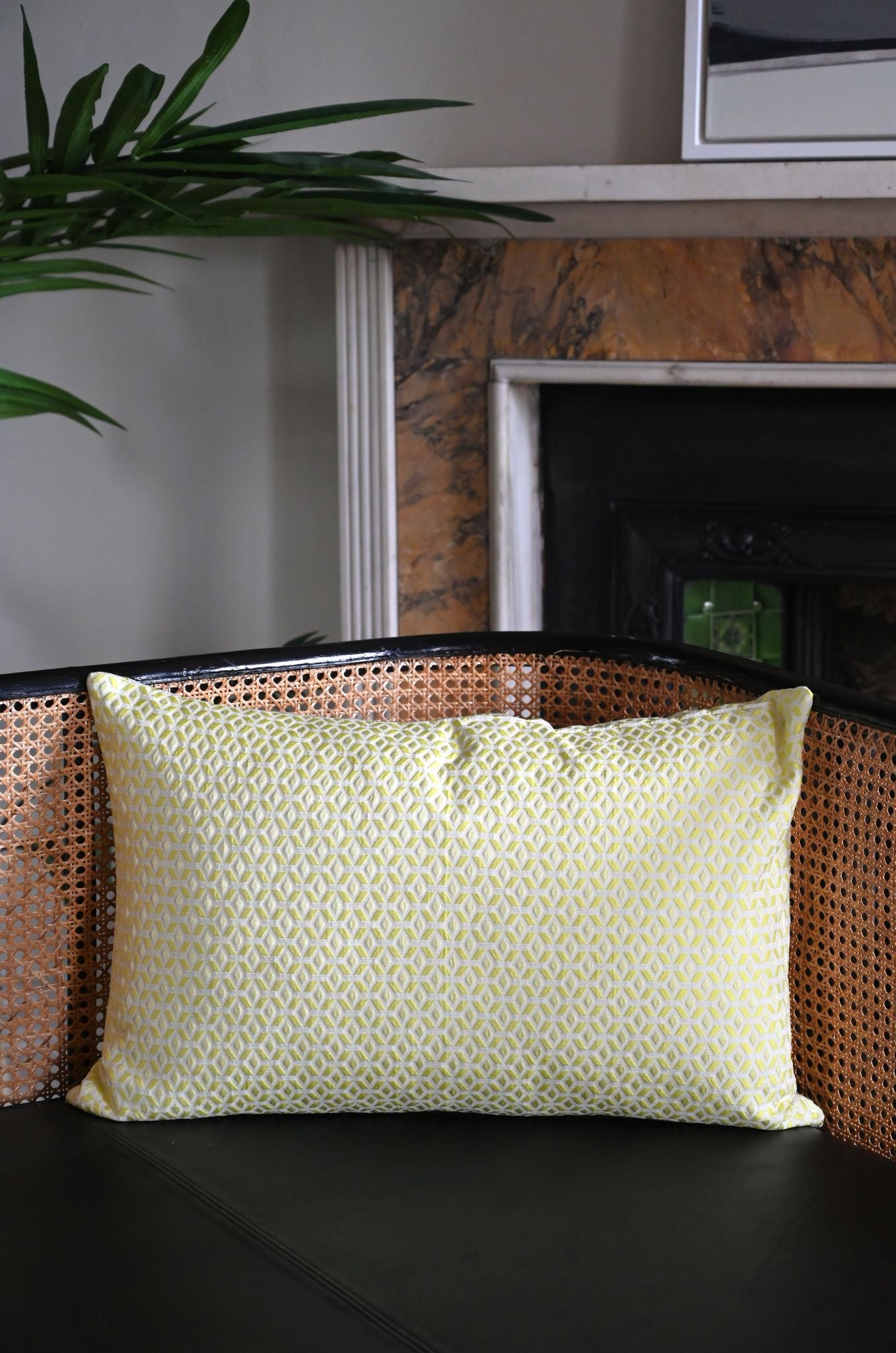 Lemon Yellow Ditsy Geometric Cushion Collection