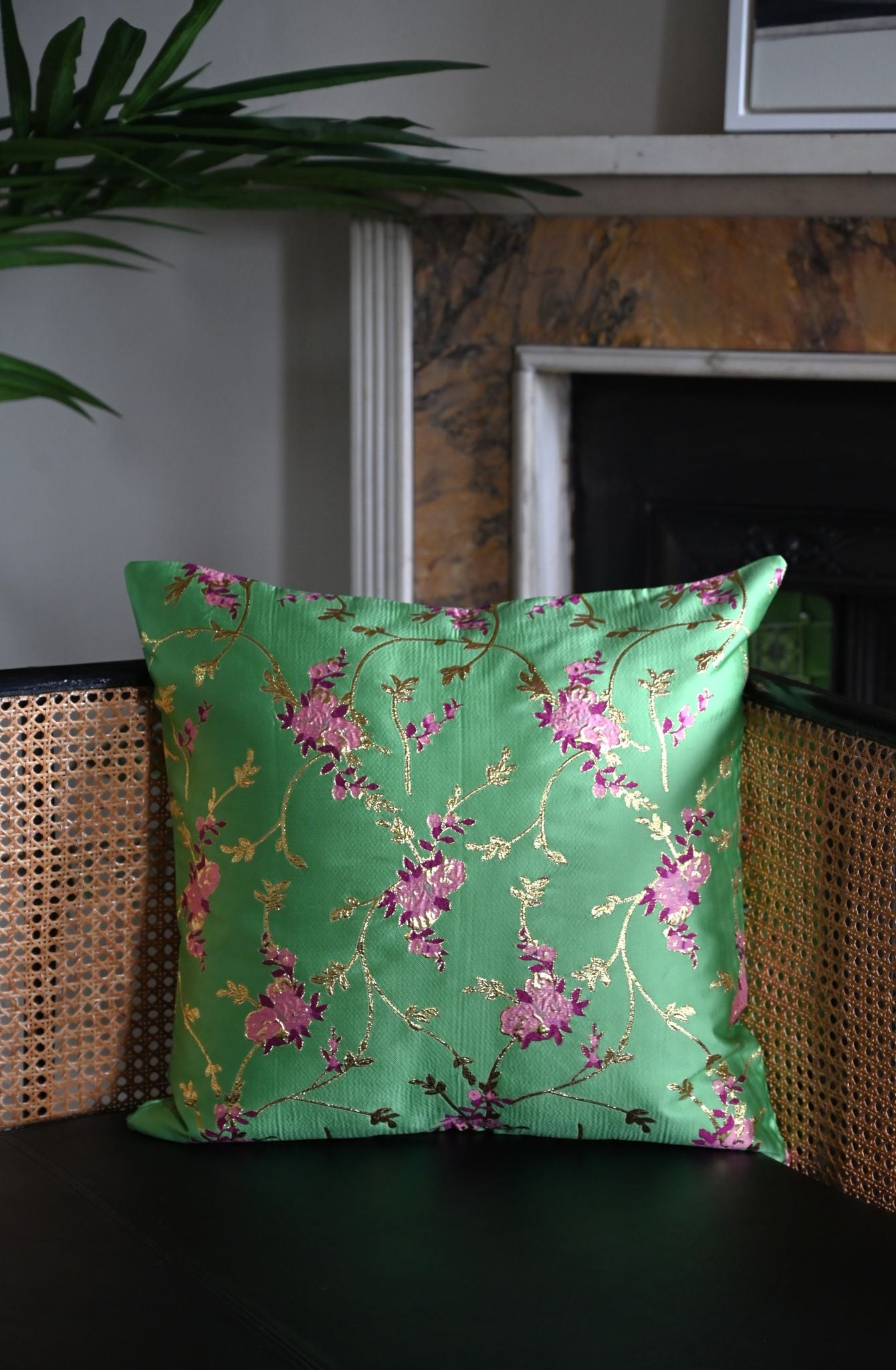 Green and Pink Wildflower Cushion Collection