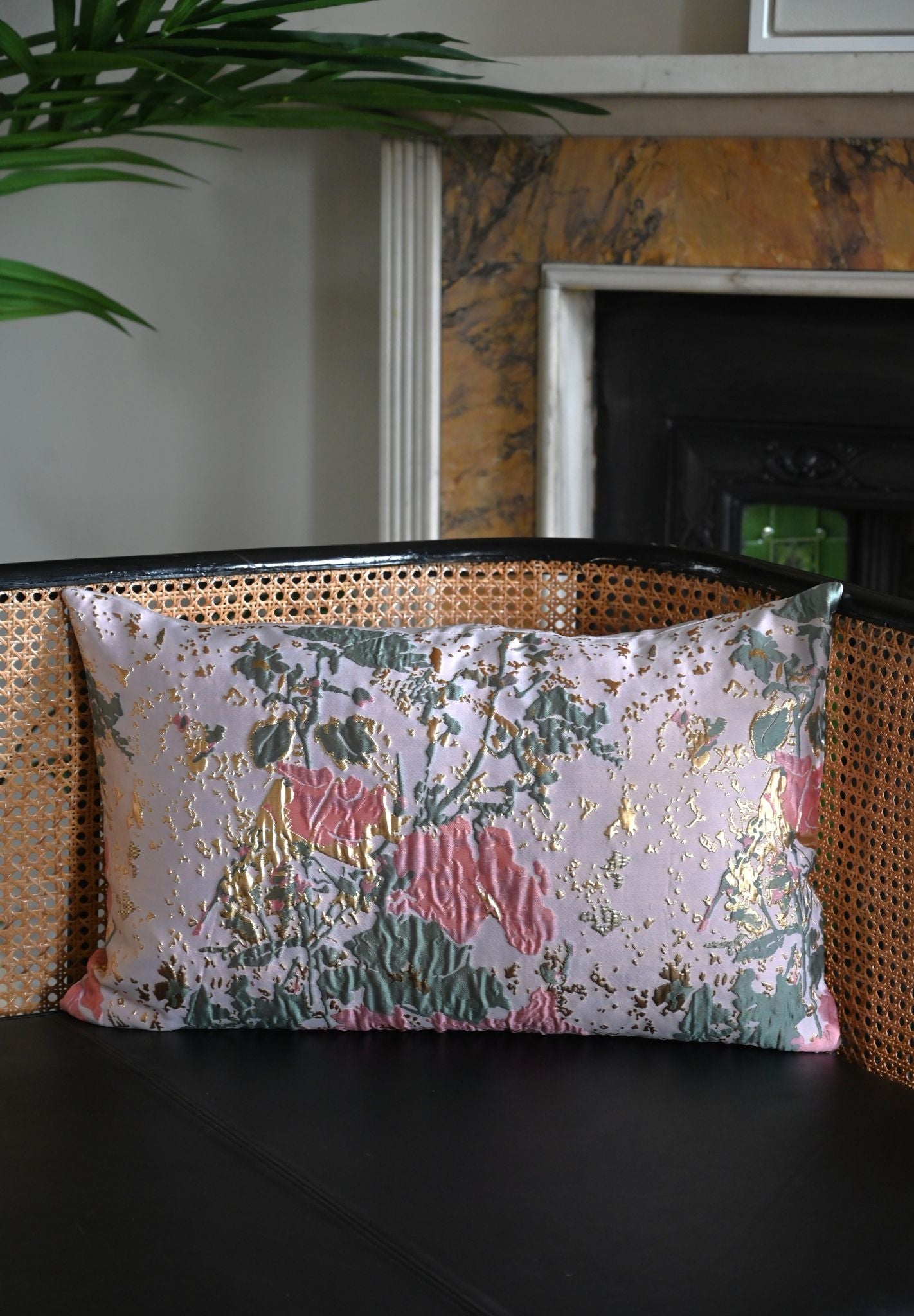 Pink and Sage Green Splatter Floral Cushion Collection